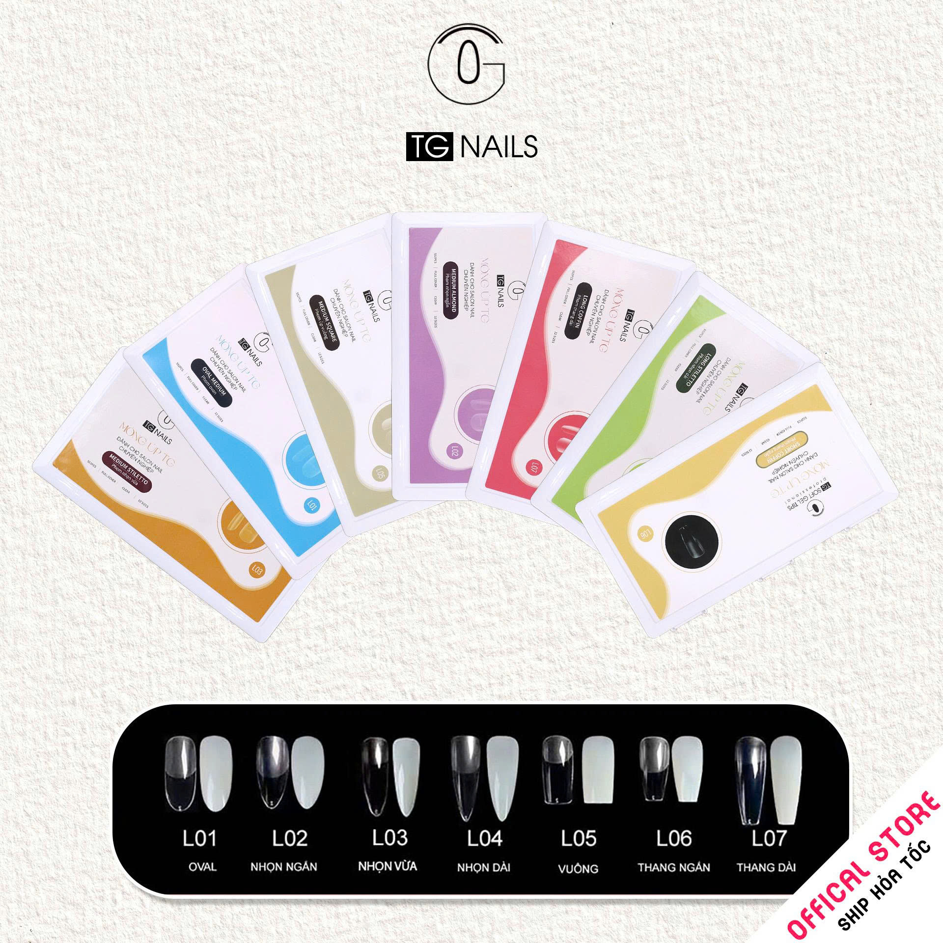 Móng úp TG hộp 552 móng 12 size