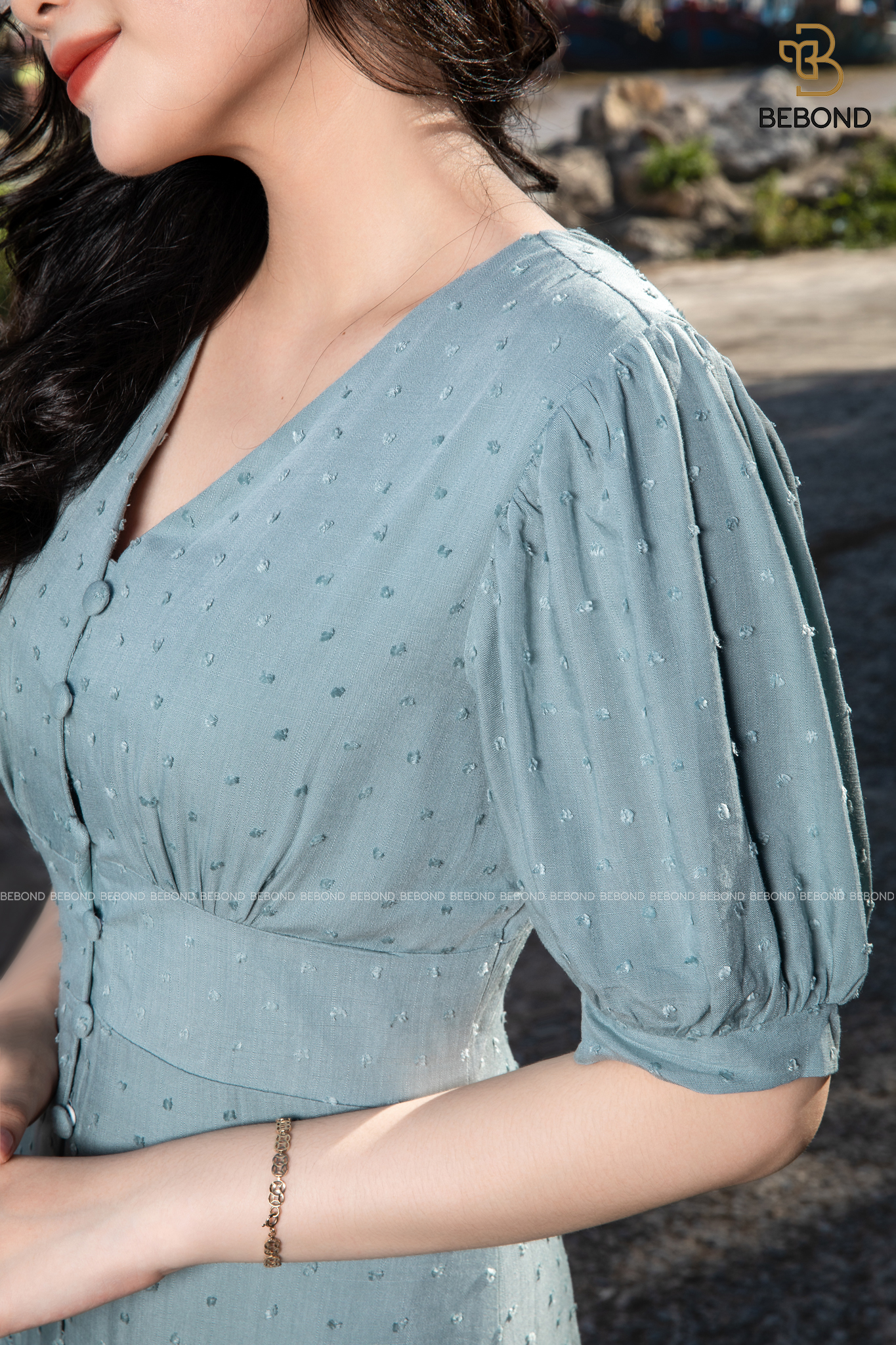 Đầm đũi nảy hạt màu XANH NGỌC FIONA_thumbnail_2