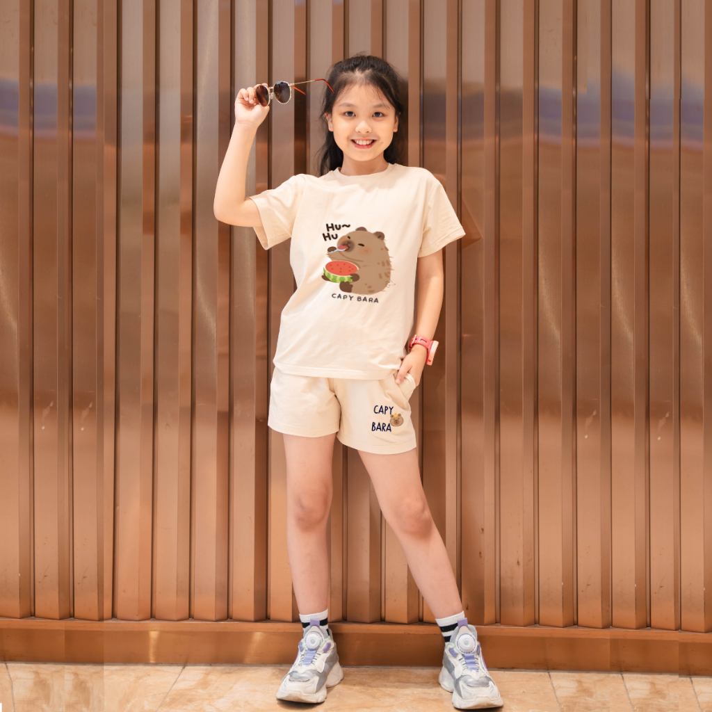 Bộ đồ bé gái in hình Capybara đeo cặp - Loza Kids BD007_thumbnail_8