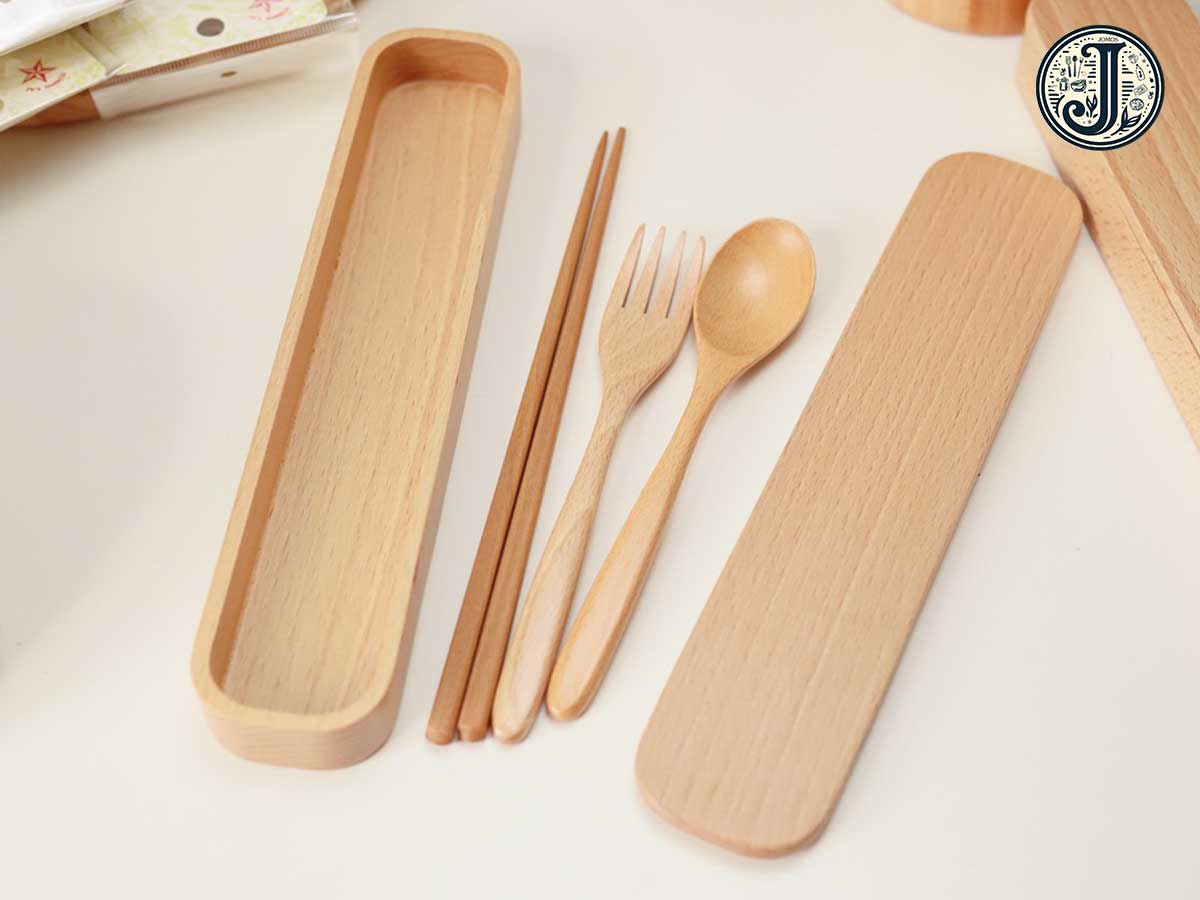 Bộ Muỗng Đũa Nĩa Gỗ Beech kèm Hộp Gỗ Đựng J000123_thumbnail_0