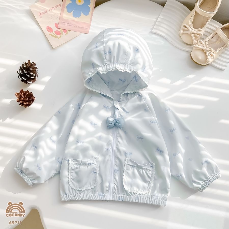 Áo khoác gió XANH họa tiết nơ phối ren_thumbnail_6