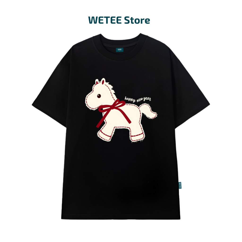 Áo thun unisex UX30-1129 hình Ngựa Happy New Year dáng oversized WETEE_thumbnail_7