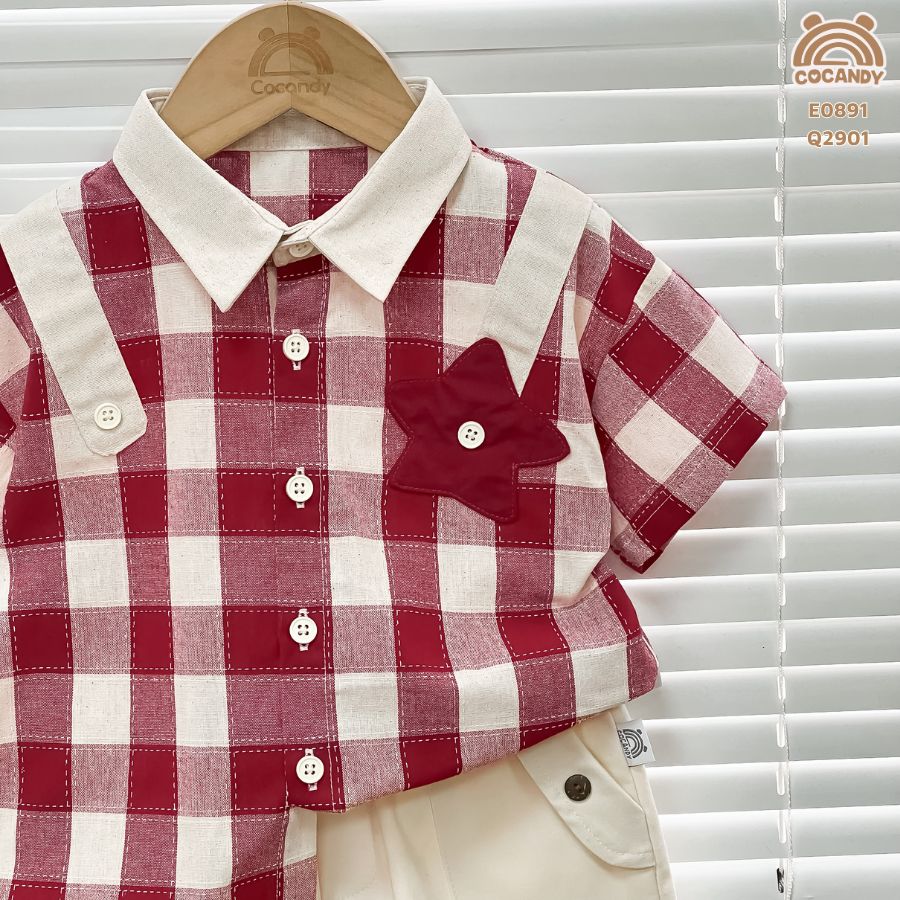 Áo cộc caro ĐỎ phối ngôi sao_thumbnail_6