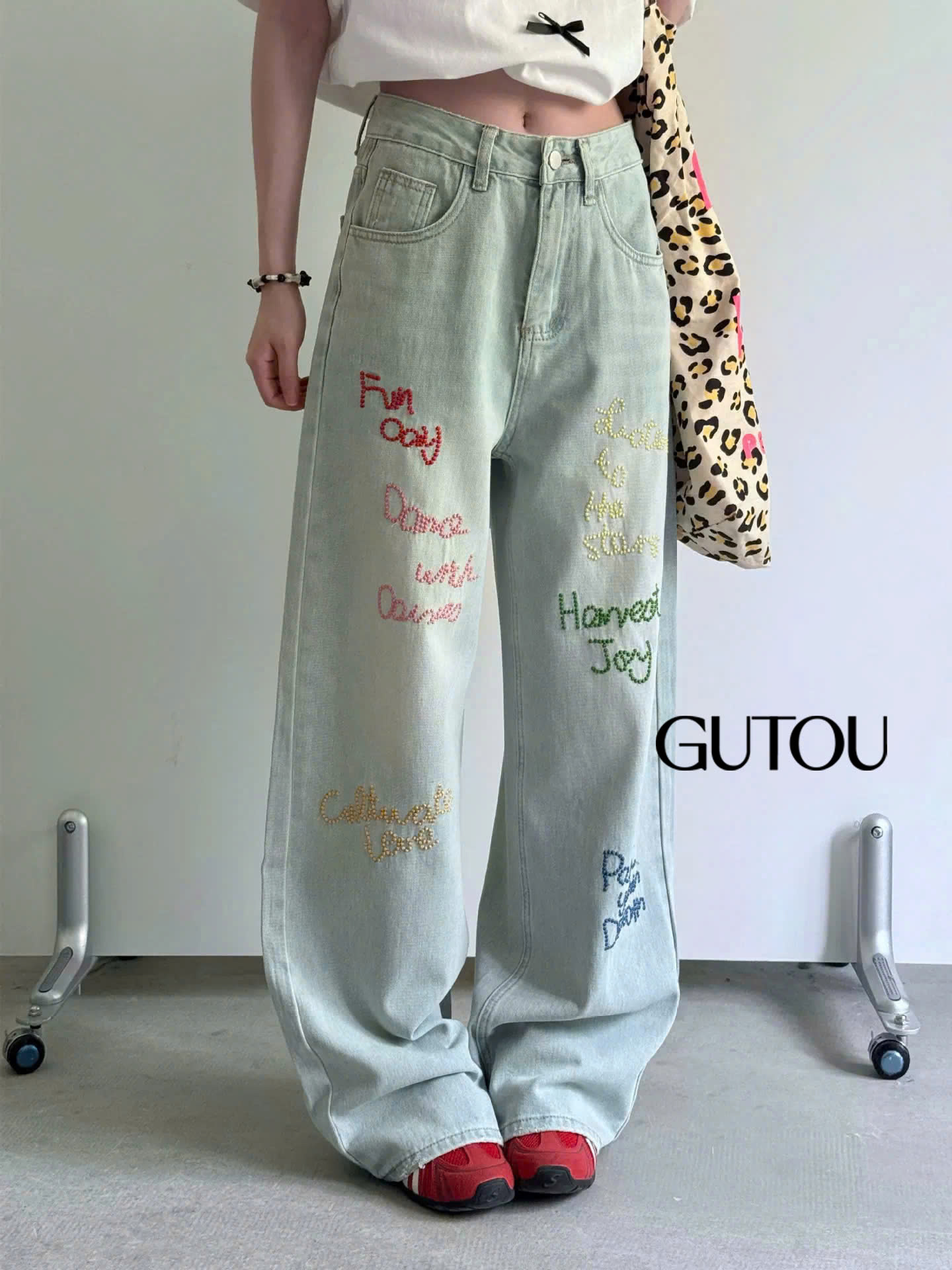 [ GUTOU ] Quần Jean Suông Fun Day_thumbnail_5