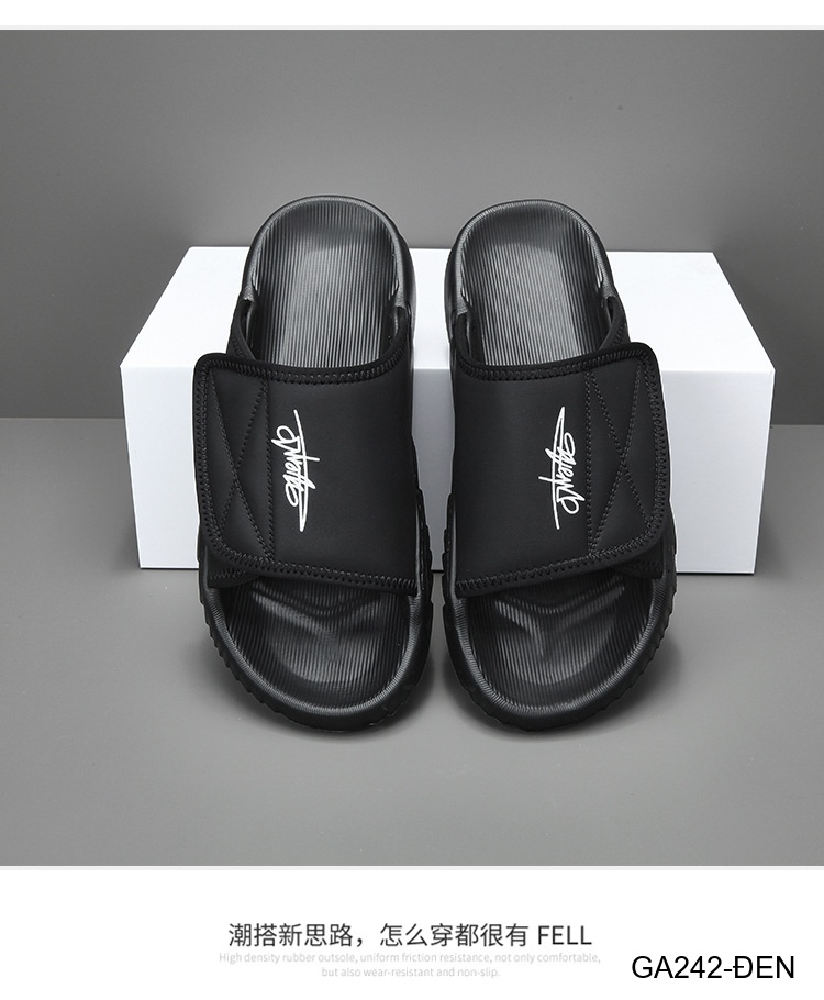 GA242 - Dép xỏ ngón nam da bò phong cách trẻ trung màu trắng đen_thumbnail_18