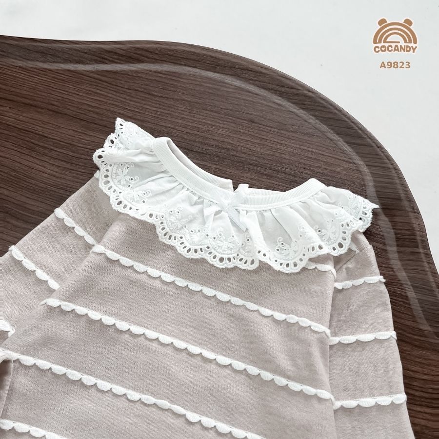 Áo dài NÂU sóng nhún bèo cổ_thumbnail_2