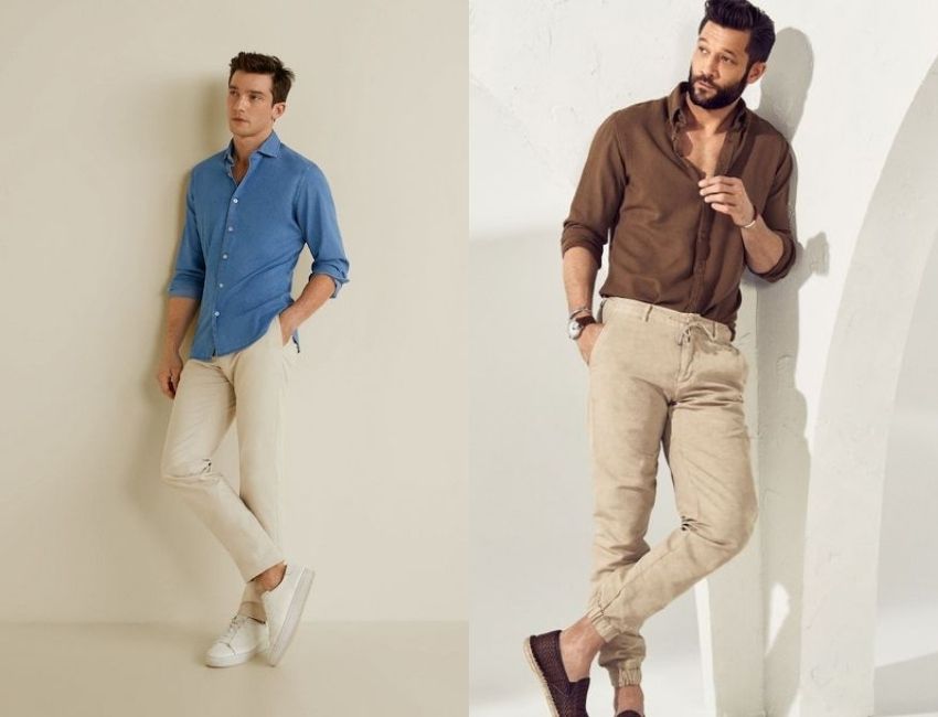 Quần Kaki kết hợp với áo sơ mi