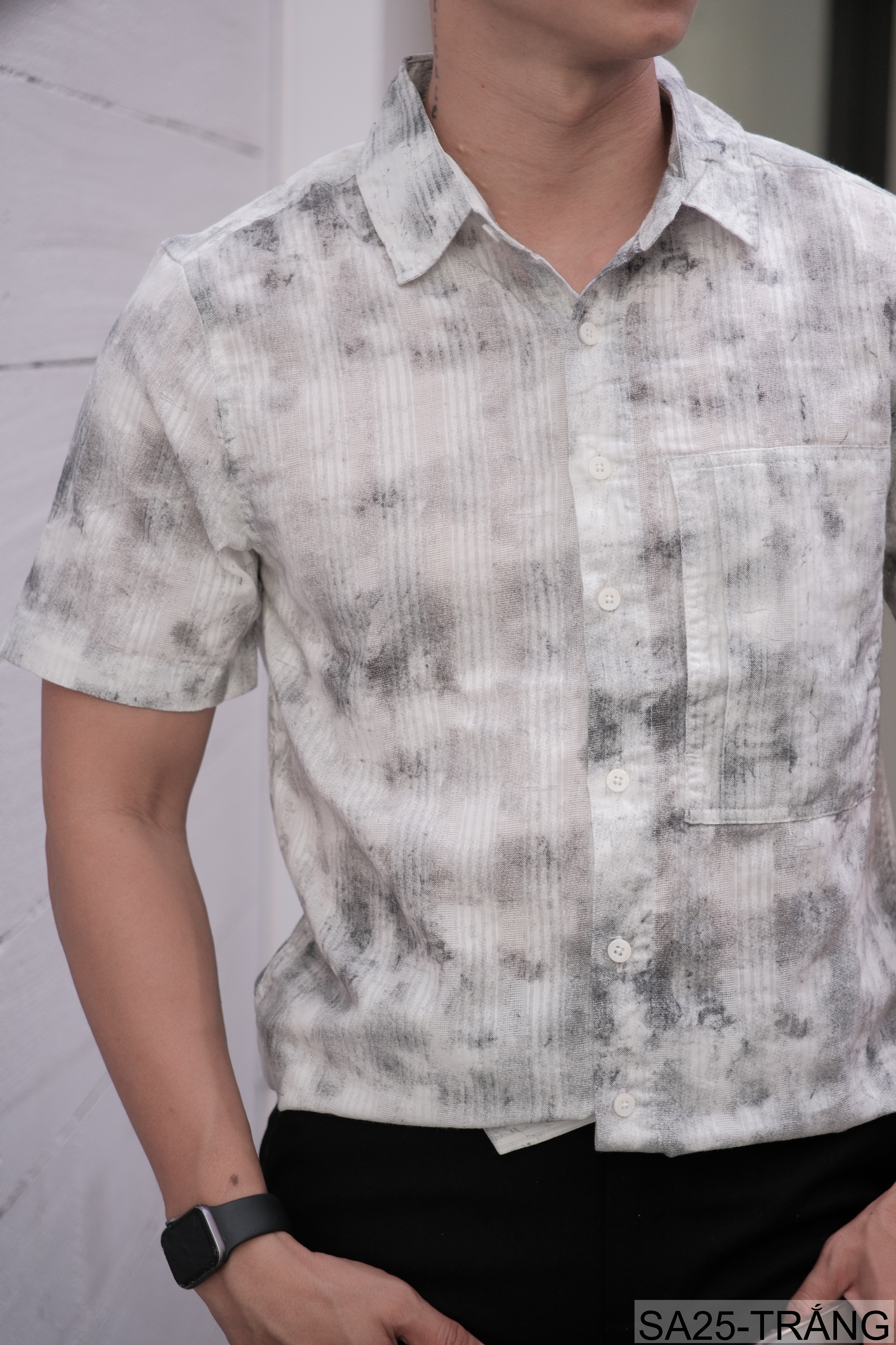 SA25 - Áo sơ mi nam ngắn tay họa tiết phong cách streetwear, chất cotton mềm mát, form rộng thoải mái_thumbnail_3