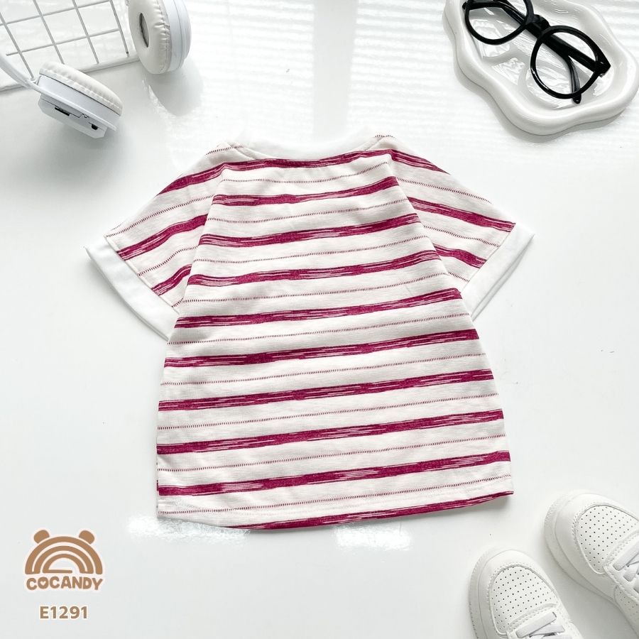 Áo cộc kẻ ĐỎ BE phối túi hòm thư_thumbnail_3