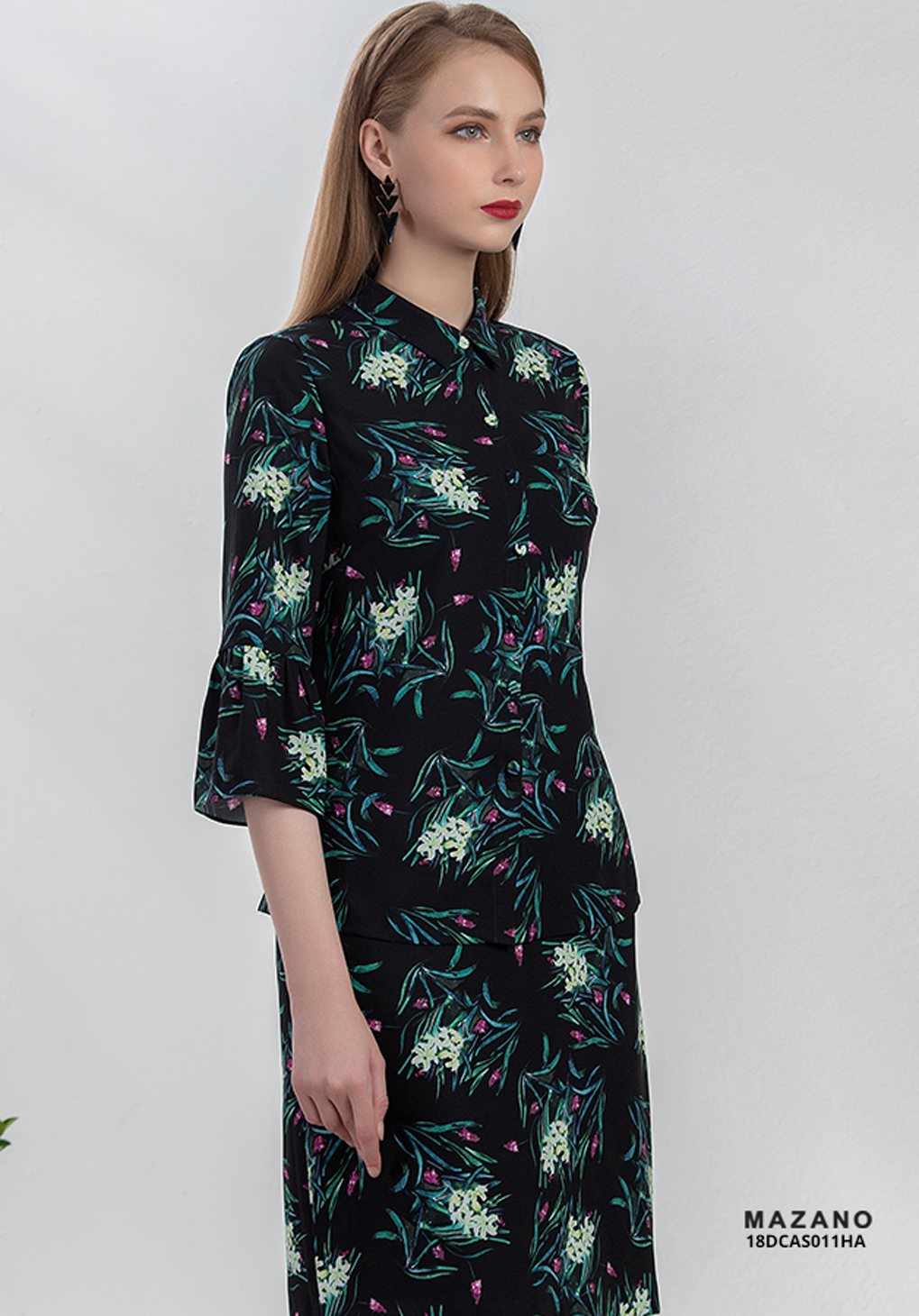 Áo sơ mi tay lỡ họa tiết in hoa_thumbnail_2