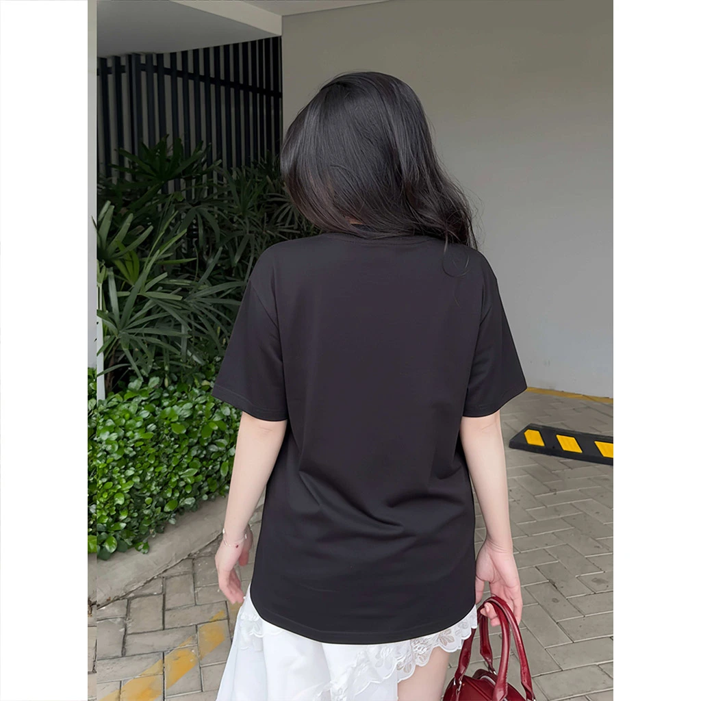 Áo thun boxy nữ Miucho Club chất vải mềm mại thoải mái thoáng mát chữ in mix hài hước 2874_thumbnail_4