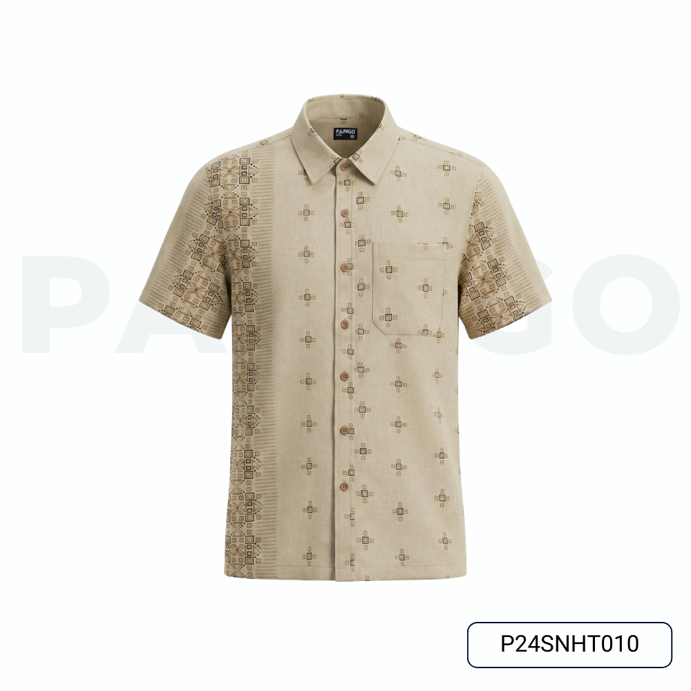 Áo sơ mi nam trung niên PAPAGO tay ngắn vải xô đũi lai ngang in họa tiết - P24SNHT010_thumbnail_10