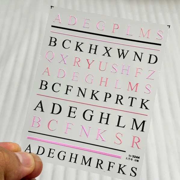 Sticker nail 5D chữ to3244