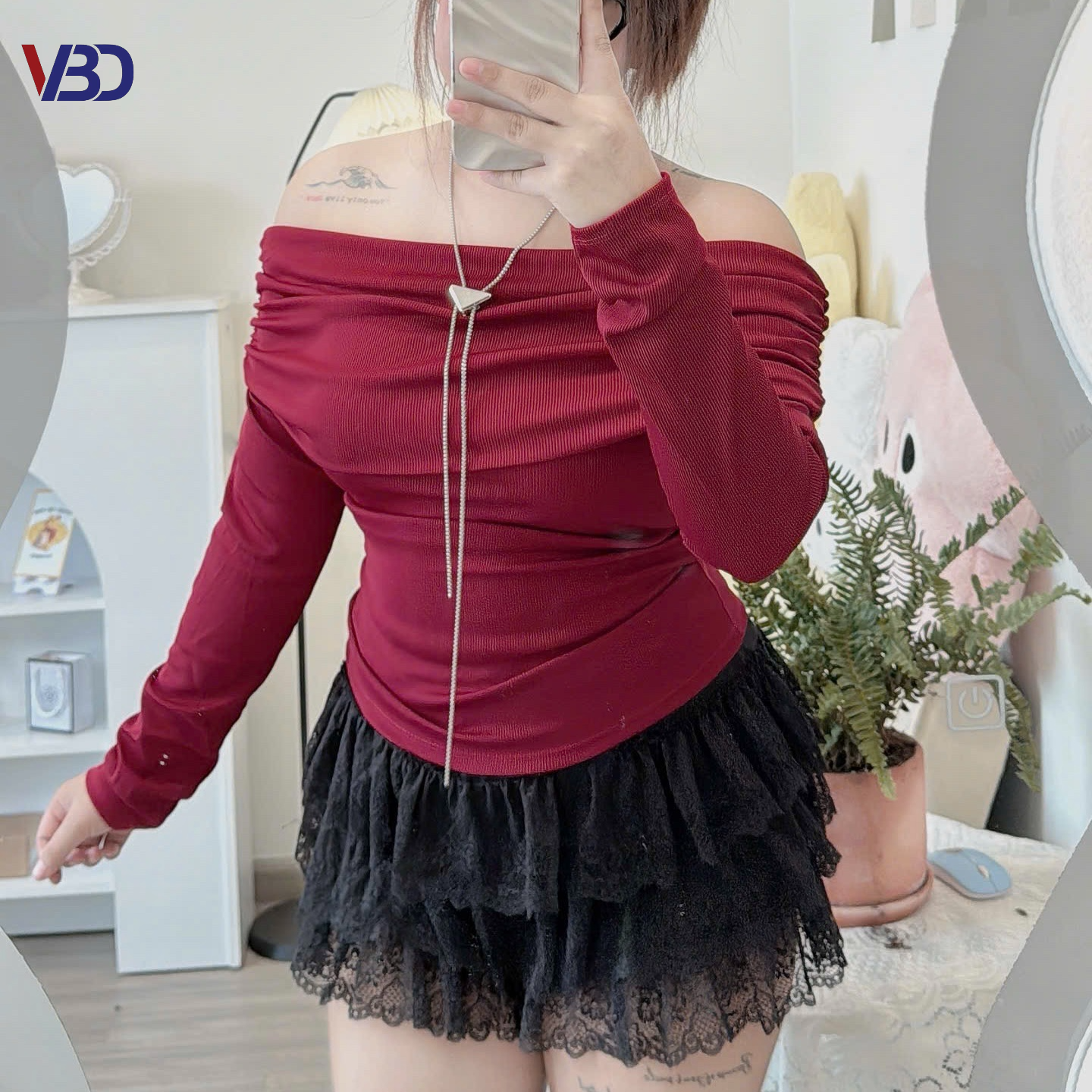 Áo thun trễ vai tay dài bigsize AT025 dành cho nàng béo mập từ 55-90kg_thumbnail_10