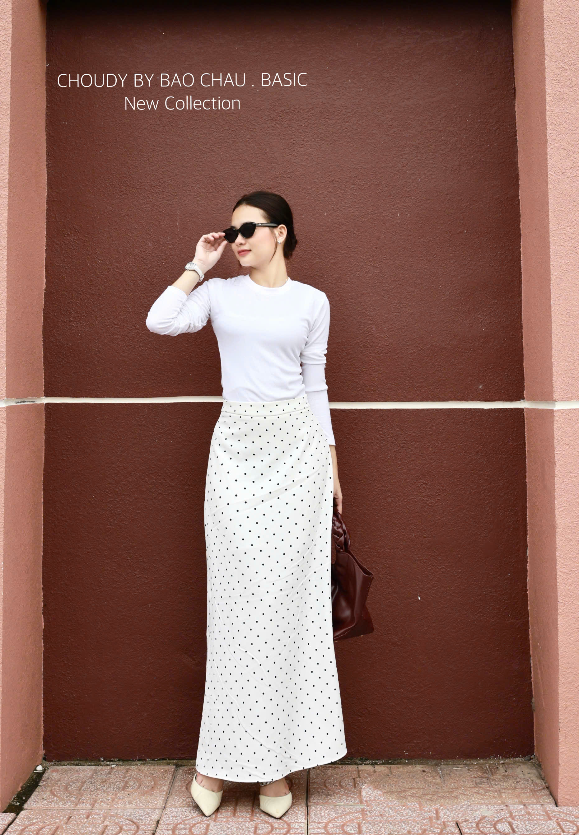 U659 CHÂN VÁY CHẤM BI 2 MÀU