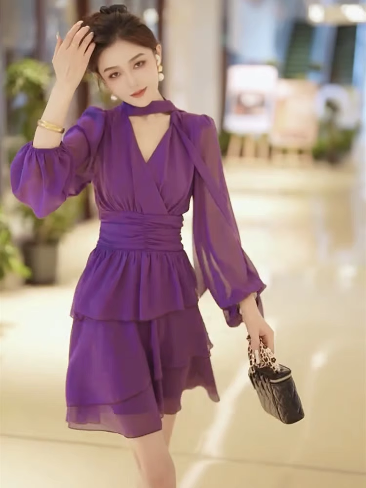 15120-Đầm voan tím tay dài  xép tầng (voan,lót)_thumbnail_0