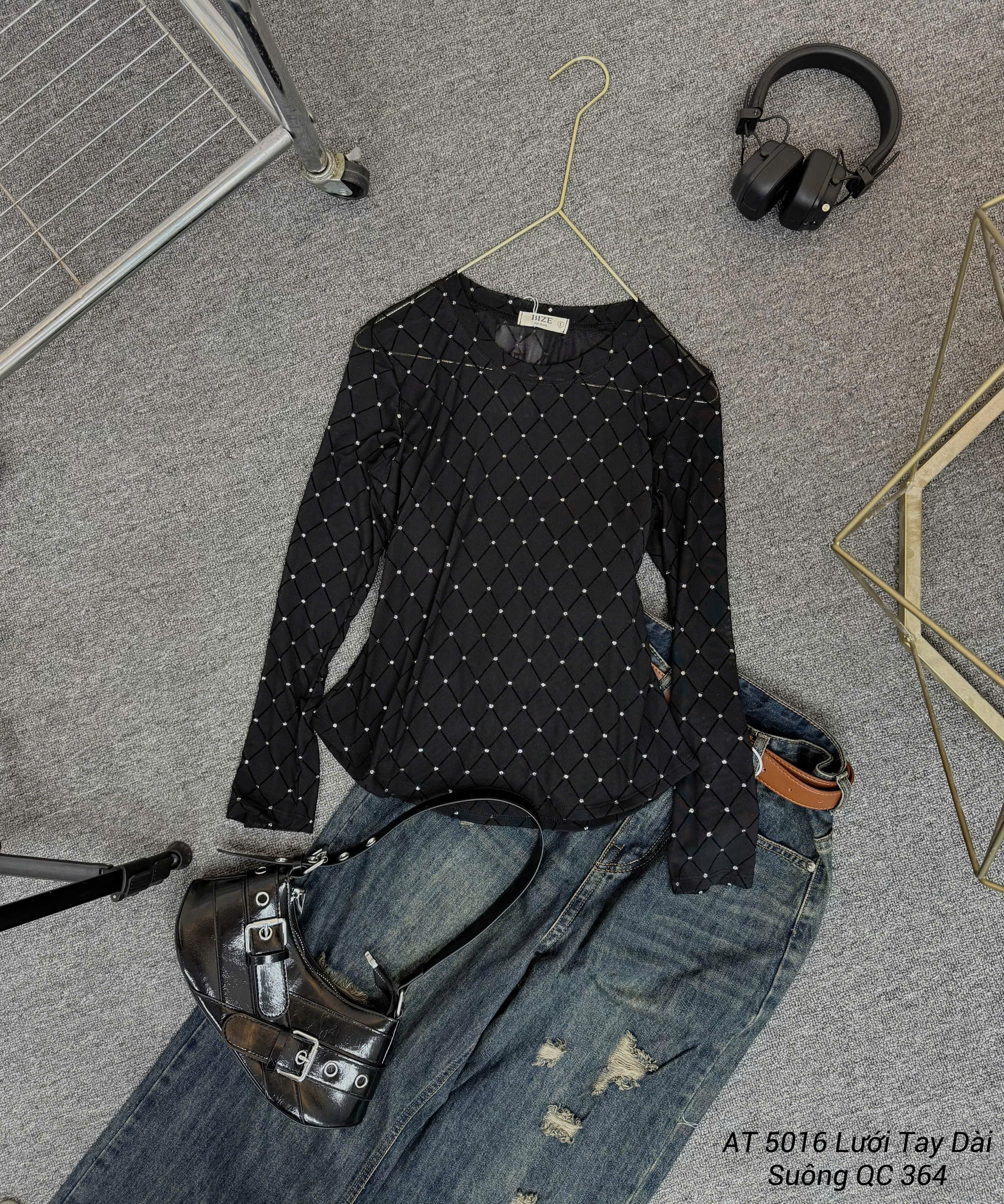 Áo lưới kim tuyến tay dài bigsize AT5016 dành cho nàng béo mập từ 55-90kg_thumbnail_6