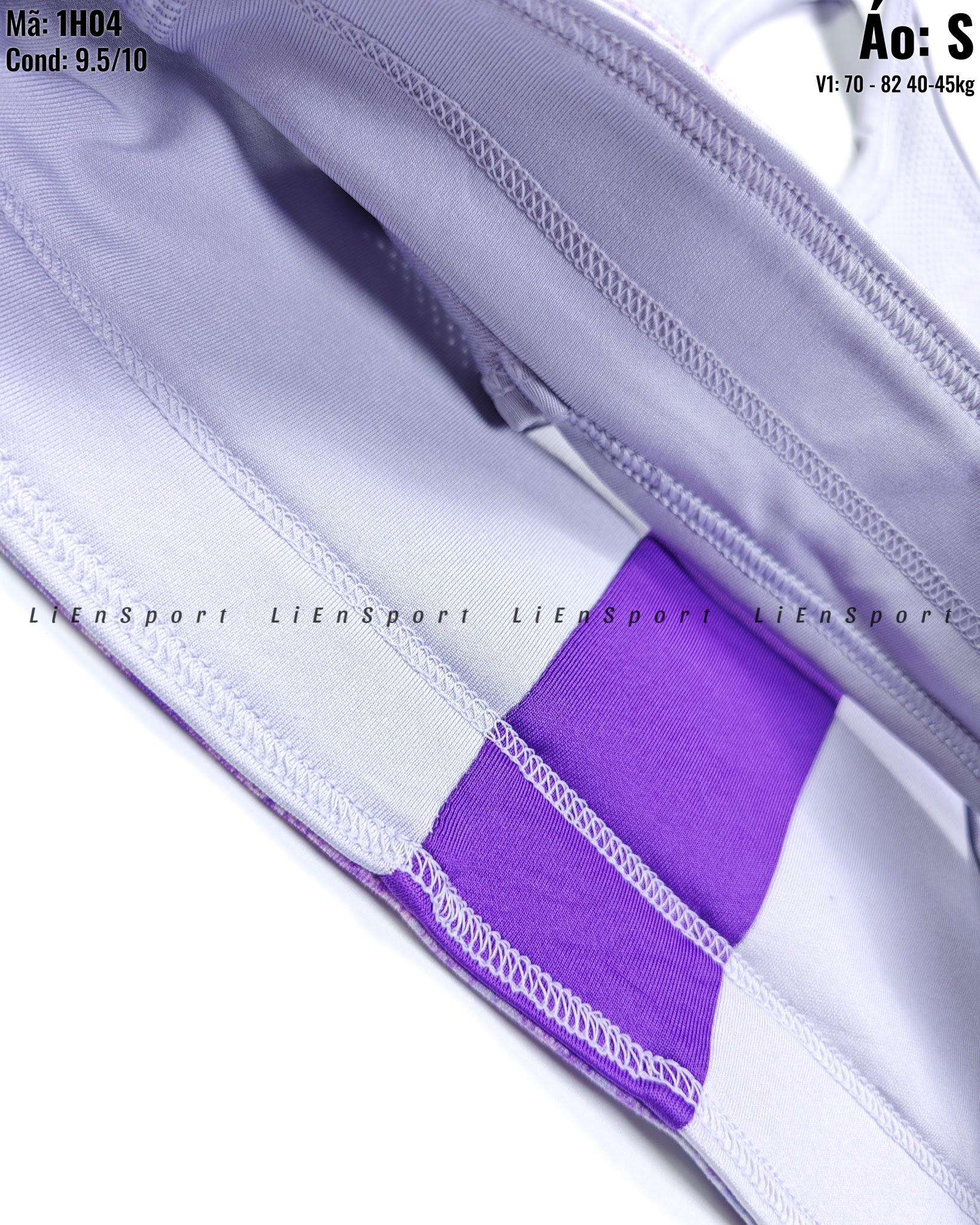 Nike Áo bra thể thao Nữ Size S Tím pastel trắng Auth 2nd Thiết kế 2 lớp nâng đỡ Quai chữ X lưng Vải co giãn thấm hút tốt Logo Swoosh ép nhiệt Phù hợp gym yoga chạy bộ Mã:1H04_thumbnail_2