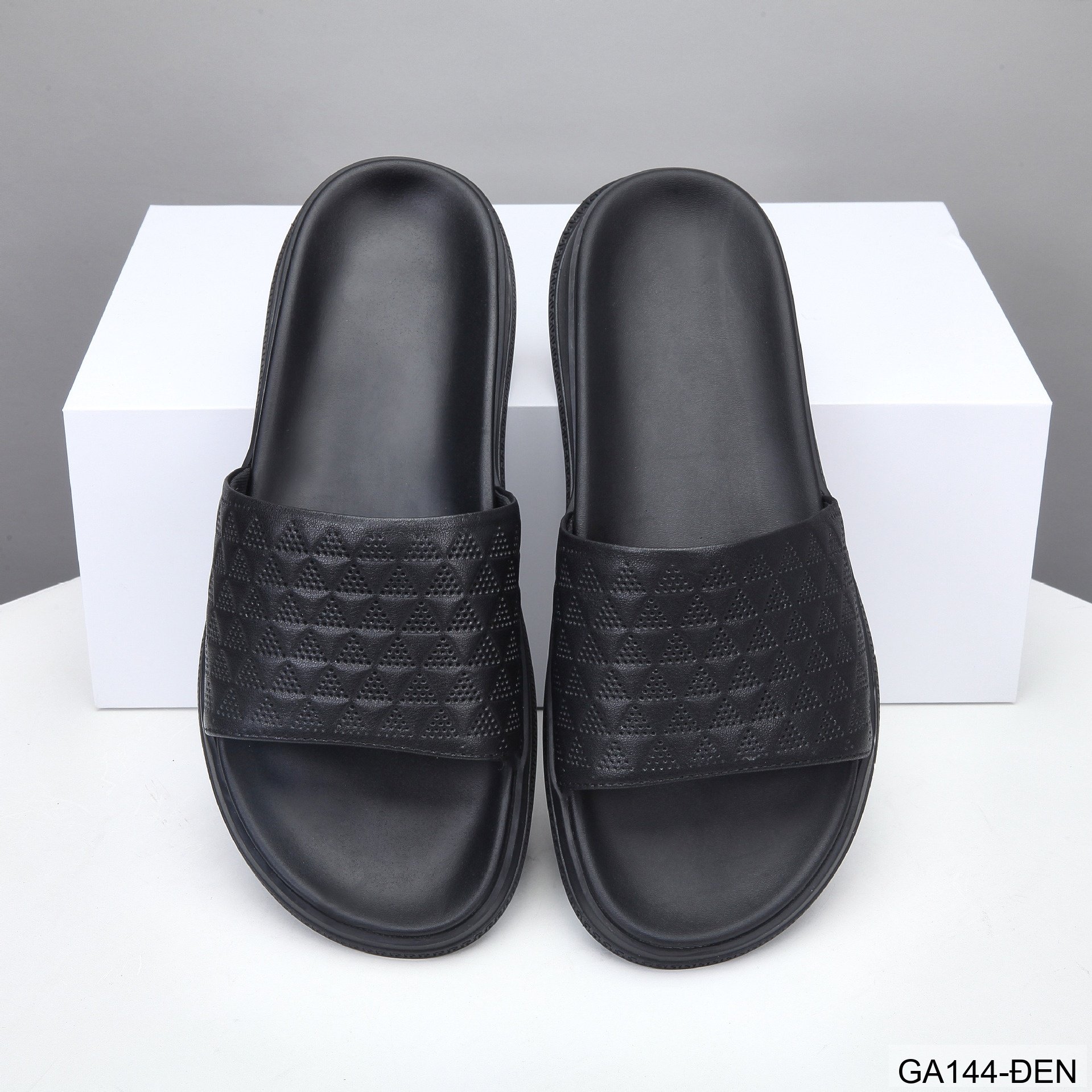 GA144 - Dép nam da thật đế cao su thoáng khí, kiểu dáng thời trang dễ phối đồ màu đen_thumbnail_3
