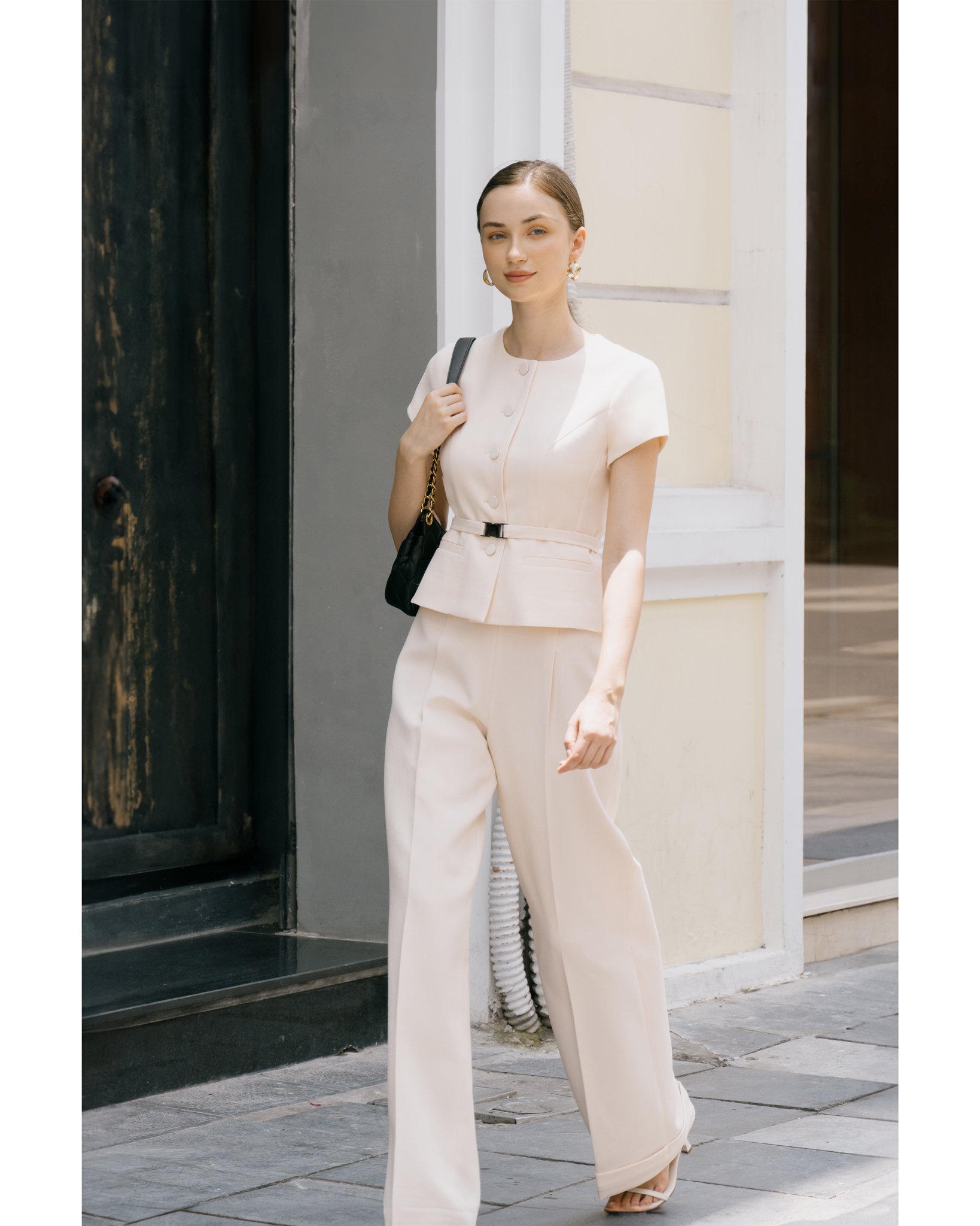 Áo 7 mảnh cổ tròn cộc tay 2 túi cơi (mabelle top)_thumbnail_0