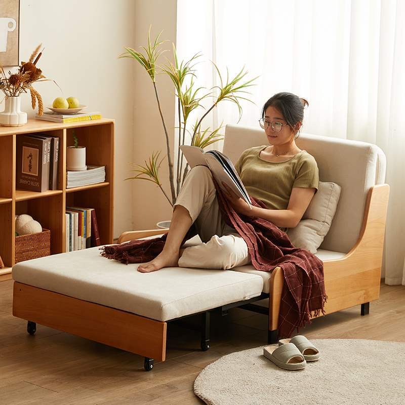 Giường Sofa gấp gọn vải lanh canvas SmartFurni - SMF22 - 4 Size - Xám nhạt_thumbnail_4