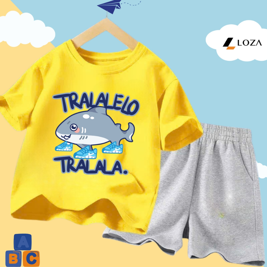 Bộ đồ bé trai in hình Brainrot Tung tung tung sahur, Tralalelo Tralala - Loza Kids BD012_thumbnail_2