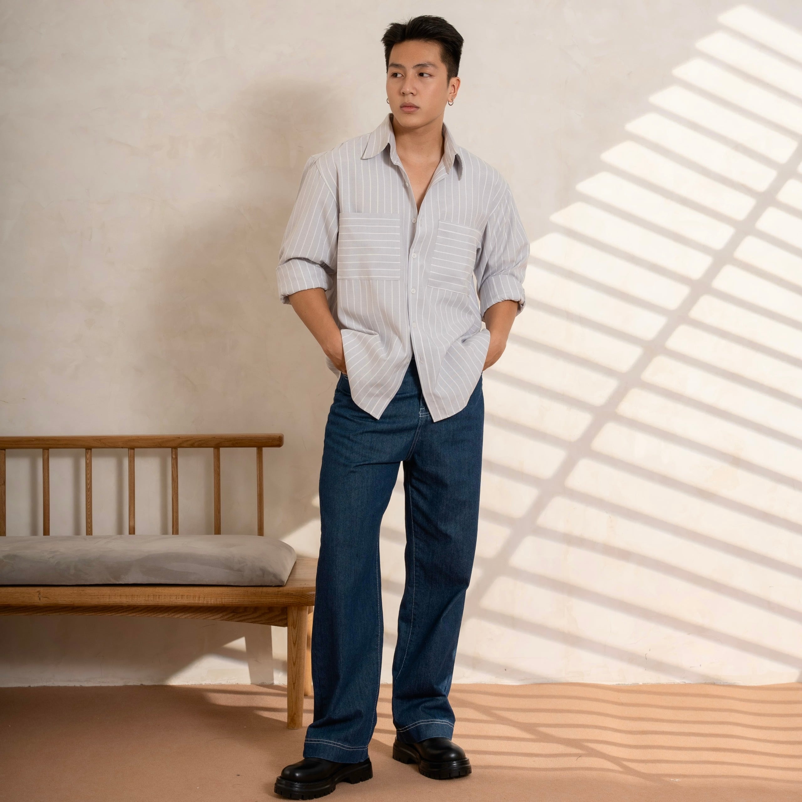 Áo Sơ Mi Dài Tay Mike Striped Vải Oxford Form Relaxed_thumbnail_5