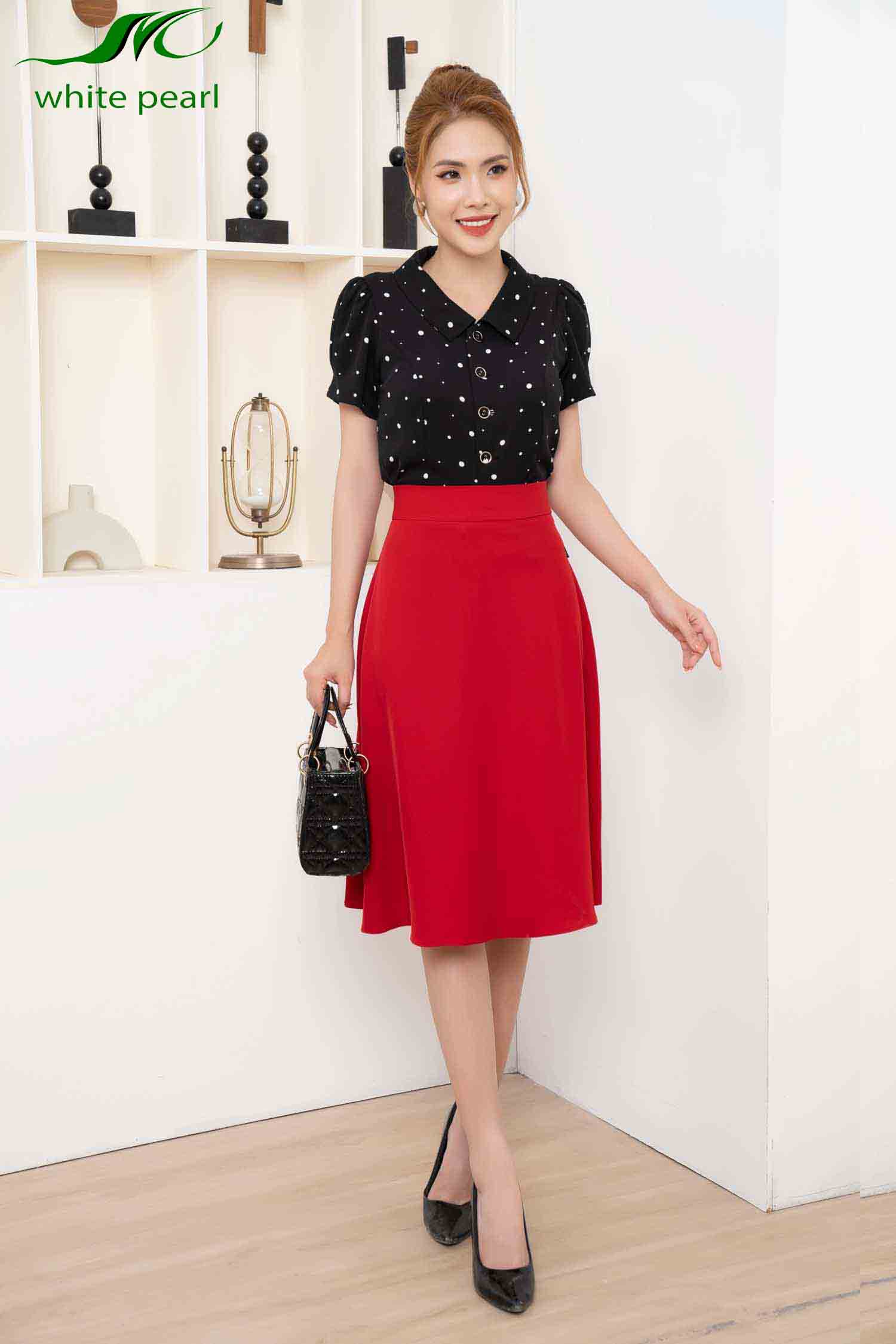 Chân váy xòe ngang gối thời trang công sở cao cấp White Pearl_thumbnail_0