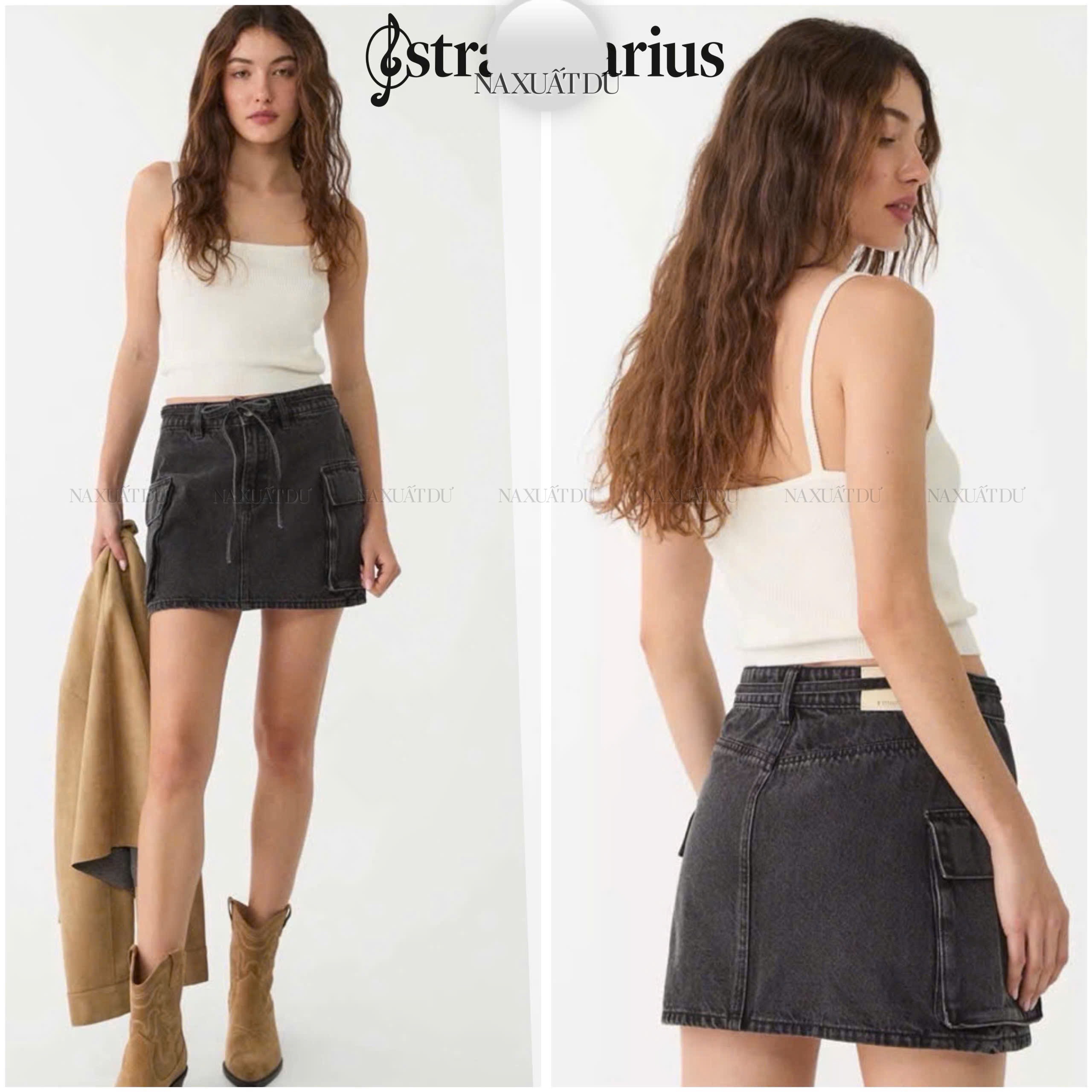 Chân váy jeans " Stradivarius " - V100