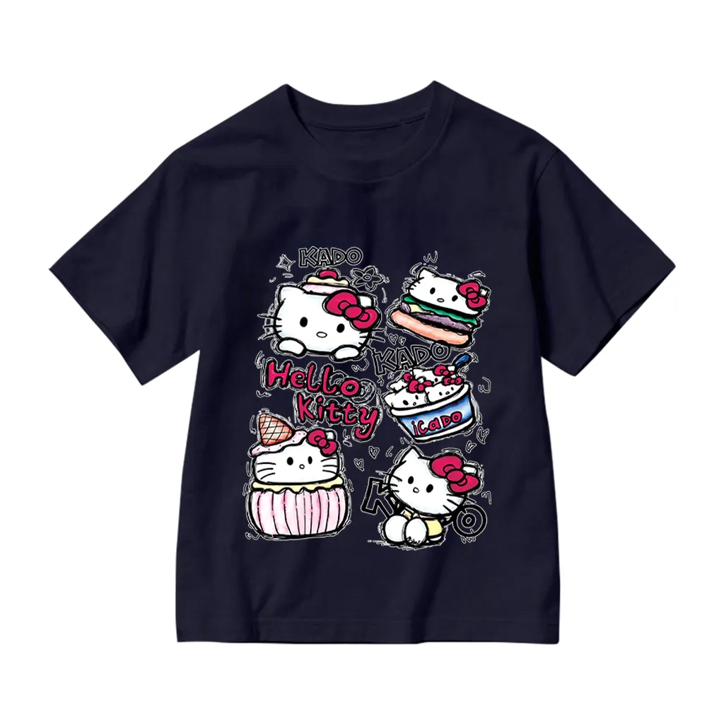 Áo thun cho bé gái Kado vải cotton thoáng mát dày dặn Hello Kitty cổ tròn in mix 2867_thumbnail_16