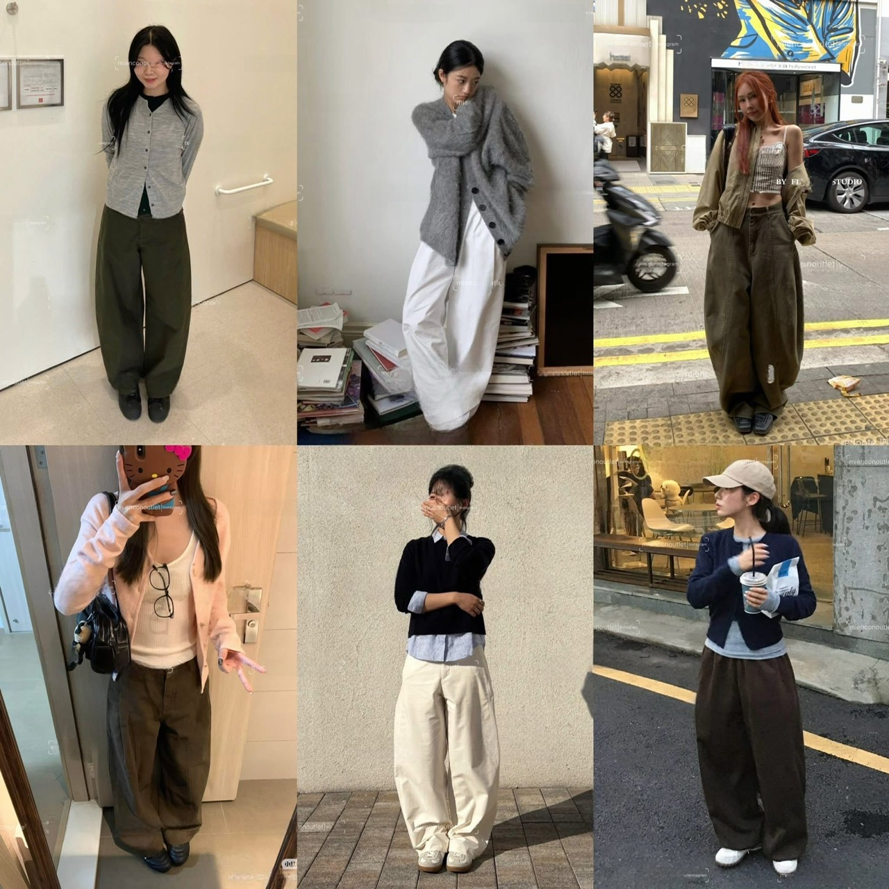 E333 QUẦN KAKI ỐNG CONG PHỐI GÂN OSHIRI 4 MÀU