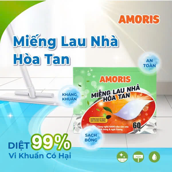 Miếng lau sàn (60 tờ/hộp) Amoris