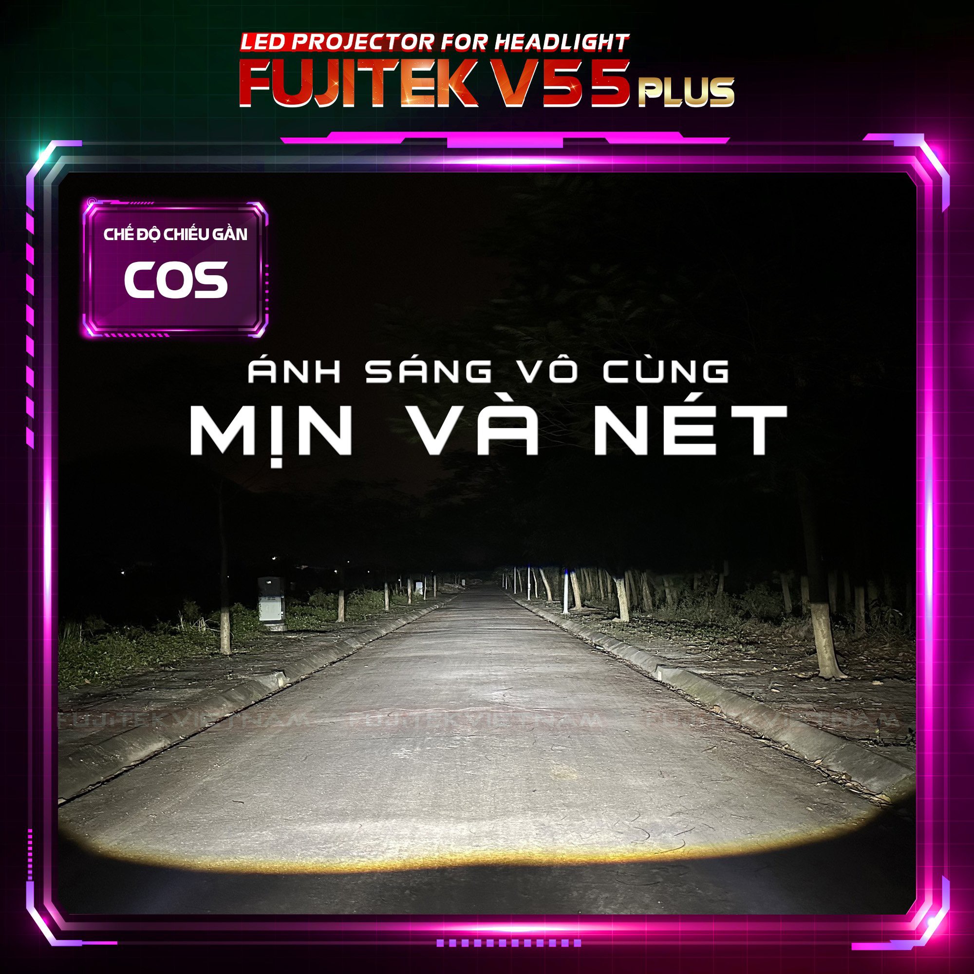 Fujitek V55 Plus Đèn bi led có trợ pha kiểu Laser độc đáo_thumbnail_3