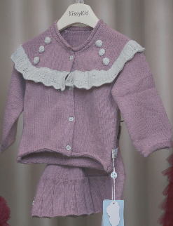 (C7) Set váy len 2 chi tiết màu hồng cổ sen kèm chân váy_thumbnail_0