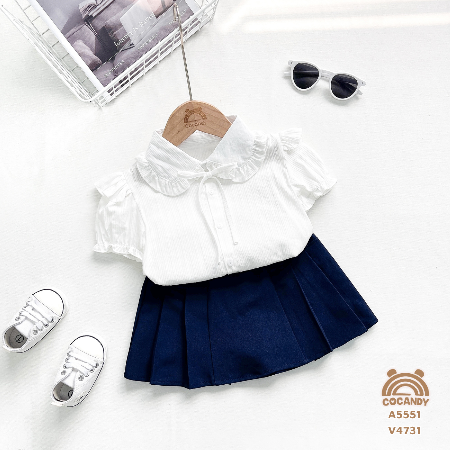 Chân váy xếp ly XANH THAN cạp chun_thumbnail_1