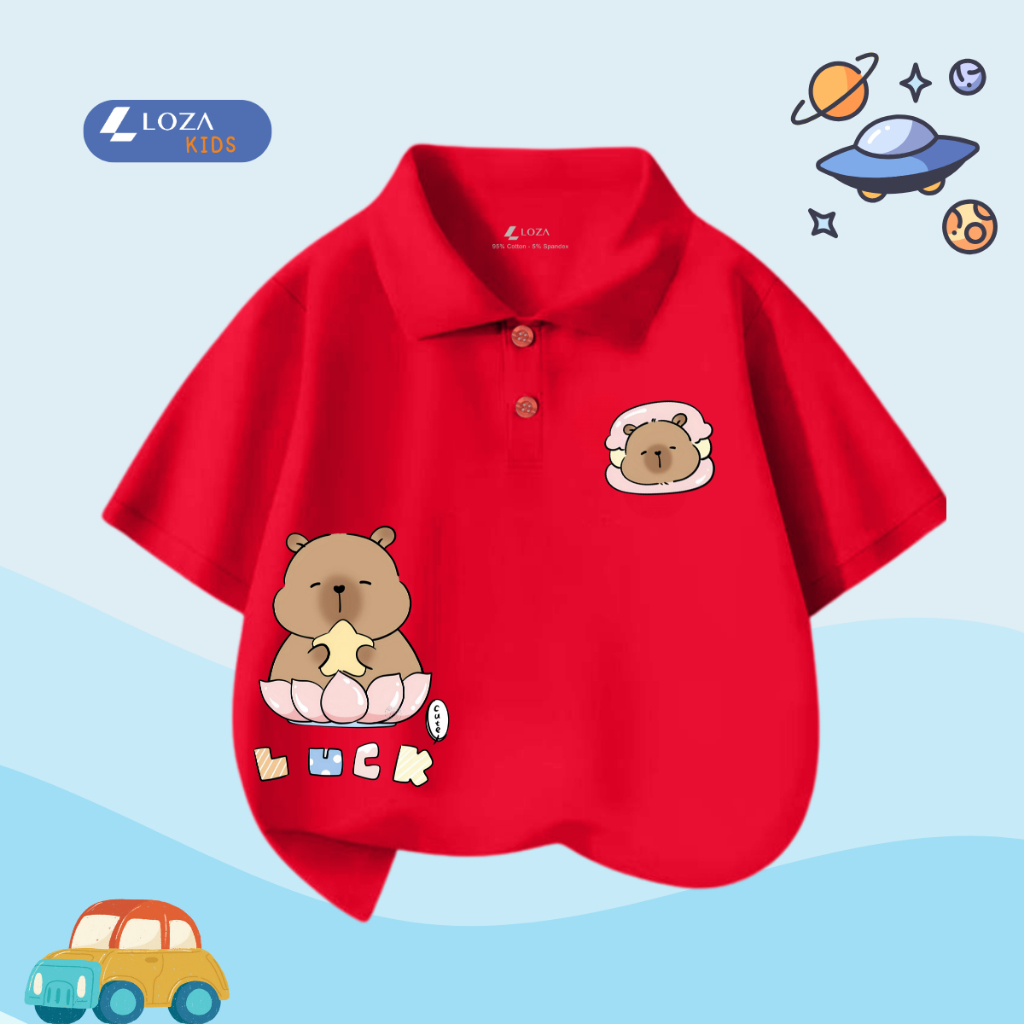 Áo polo bé trai in hình Capy Luck - Loza Kids PL3097_thumbnail_3