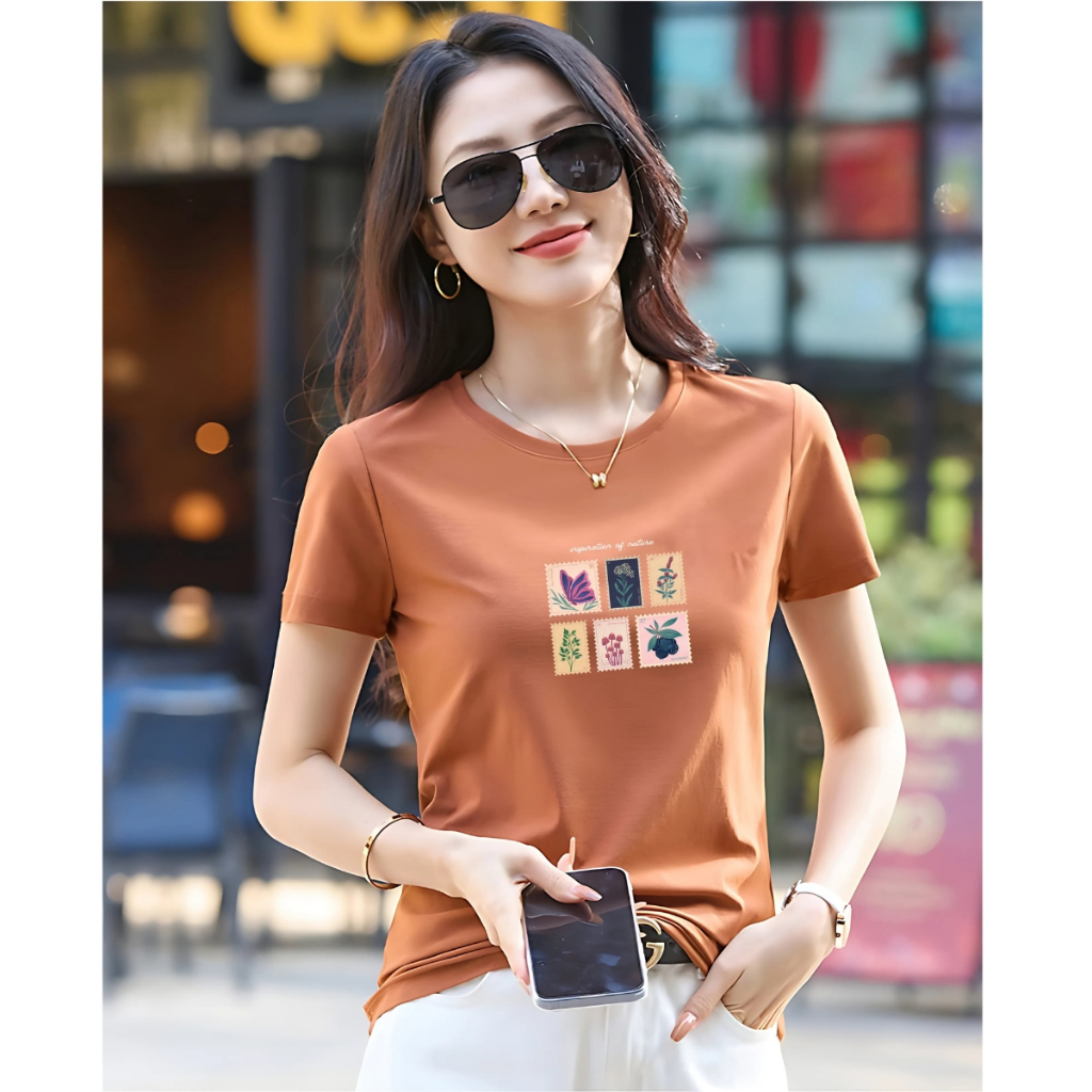 [Form vừa] Áo phông nữ 𝐋𝐎𝐙𝐀  phong cách Vintage, chất liệu thun cotton mã VT8222_thumbnail_5