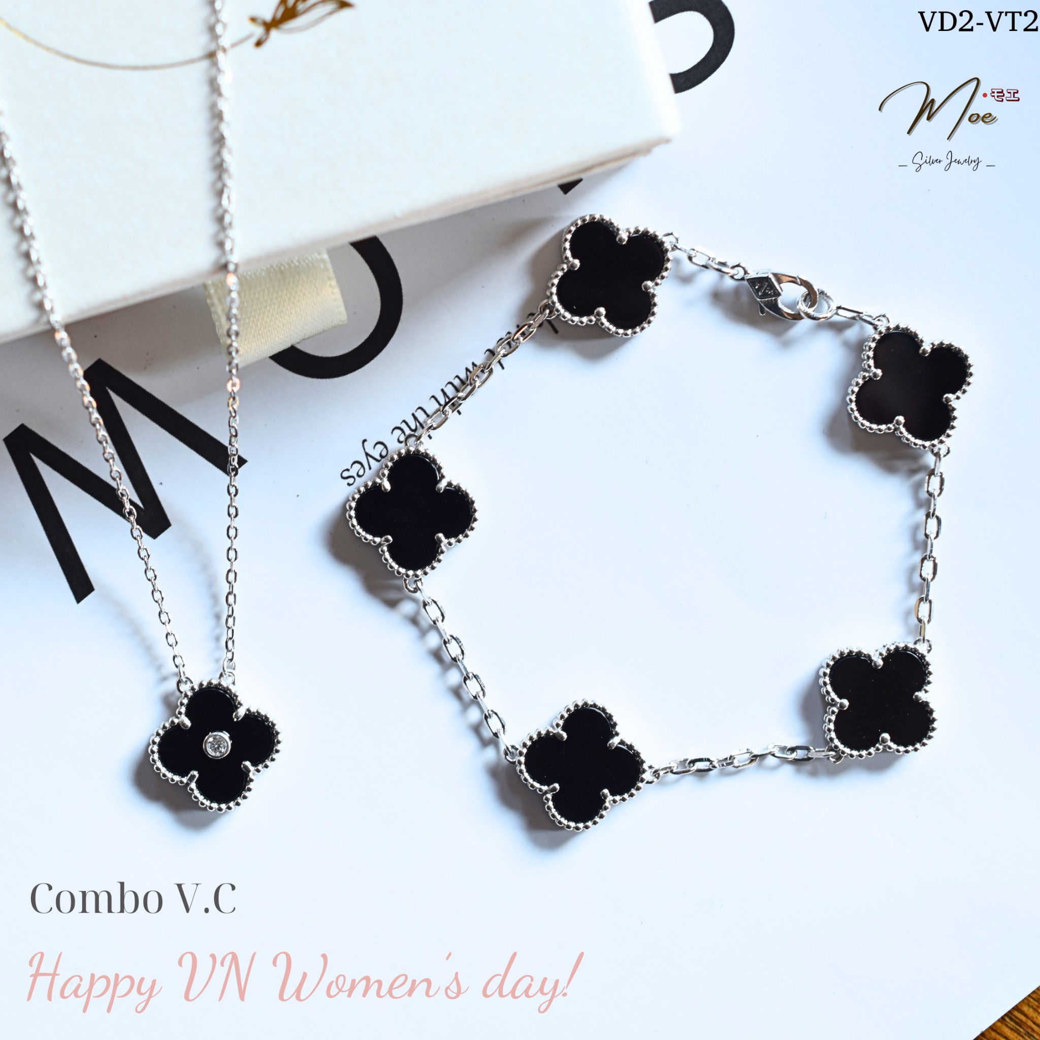 VD2 - VCA Dây chuyền đen 13mm (có nhuỵ)