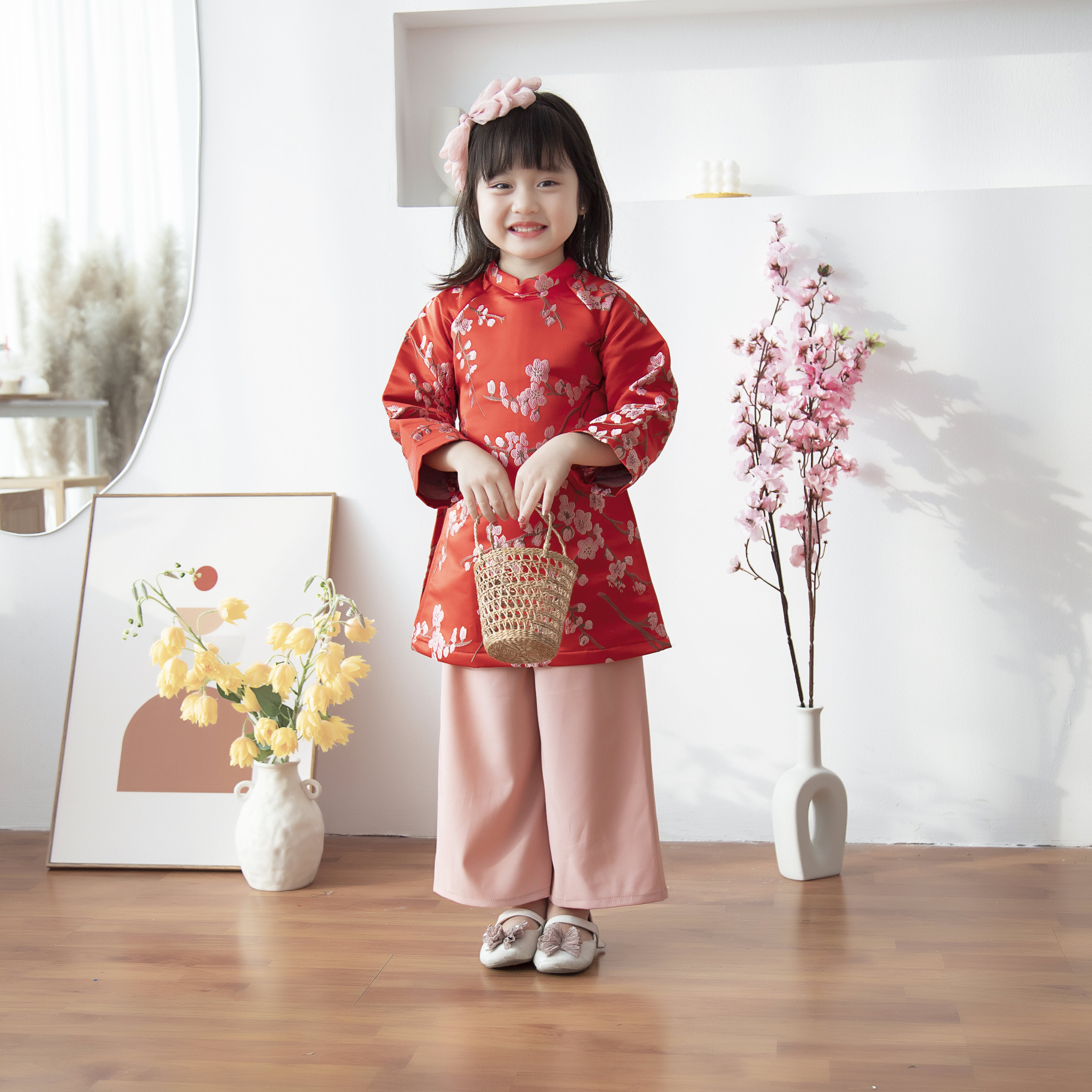 Set áo dài gấm hoa đào_thumbnail_0