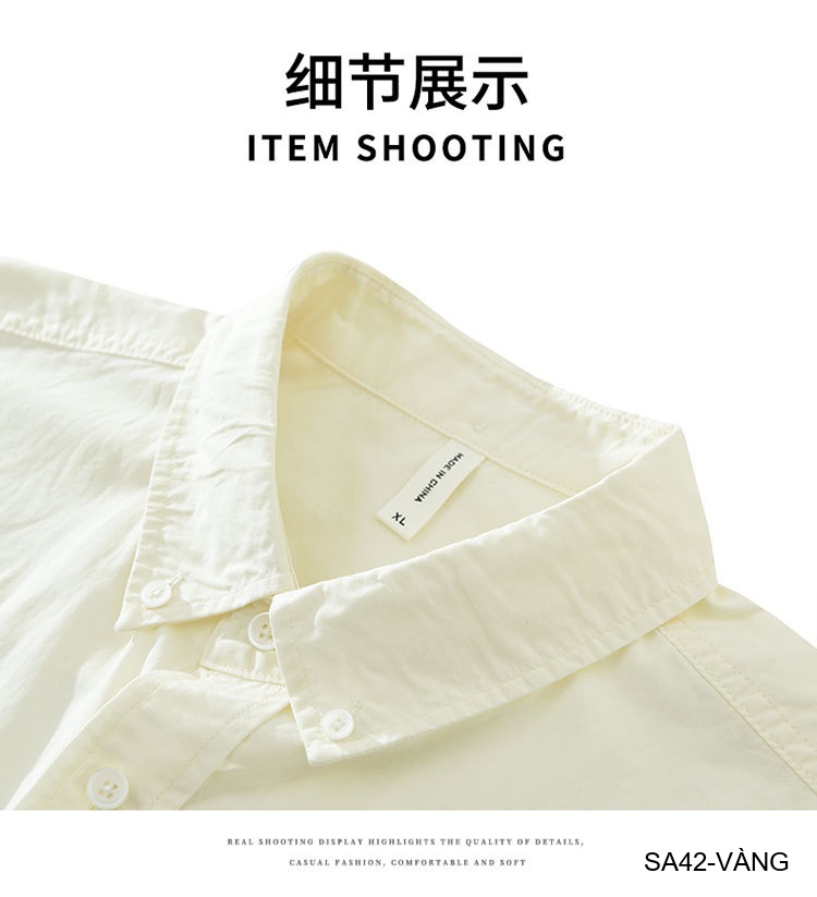 SA42 - Áo sơ mi nam ngắn tay phong cách Nhật, thêu hình hươu cao cổ, chất cotton thoáng mát_thumbnail_17