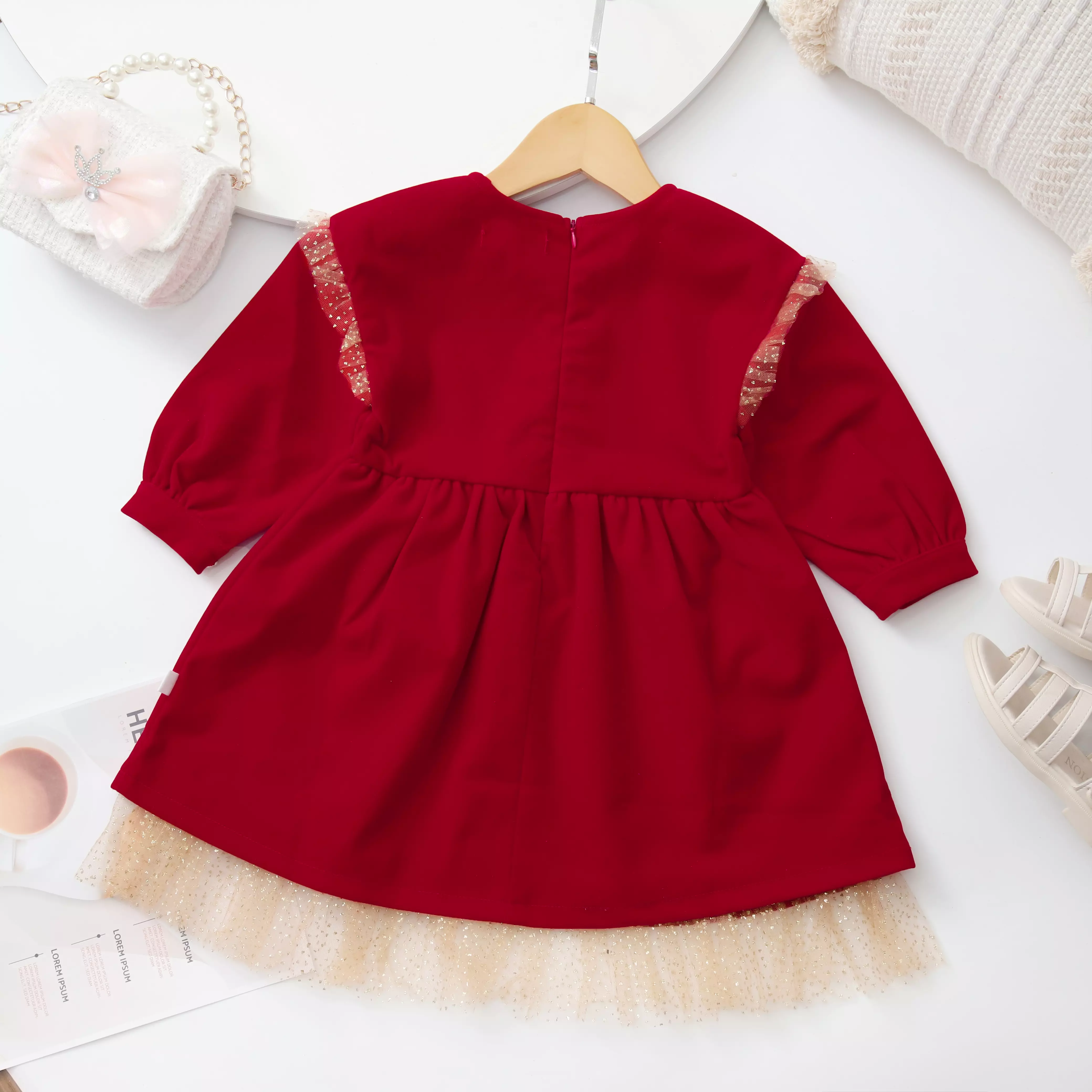 Váy nhung nẹp phối lưới_thumbnail_3