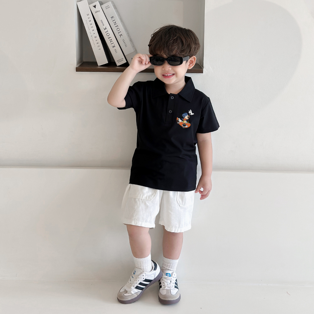 Áo polo bé trai nhiều màu hình Mickey chất thun cotton 4 chiều - Áo phông trẻ em cổ bẻ LOZA G0424_thumbnail_10