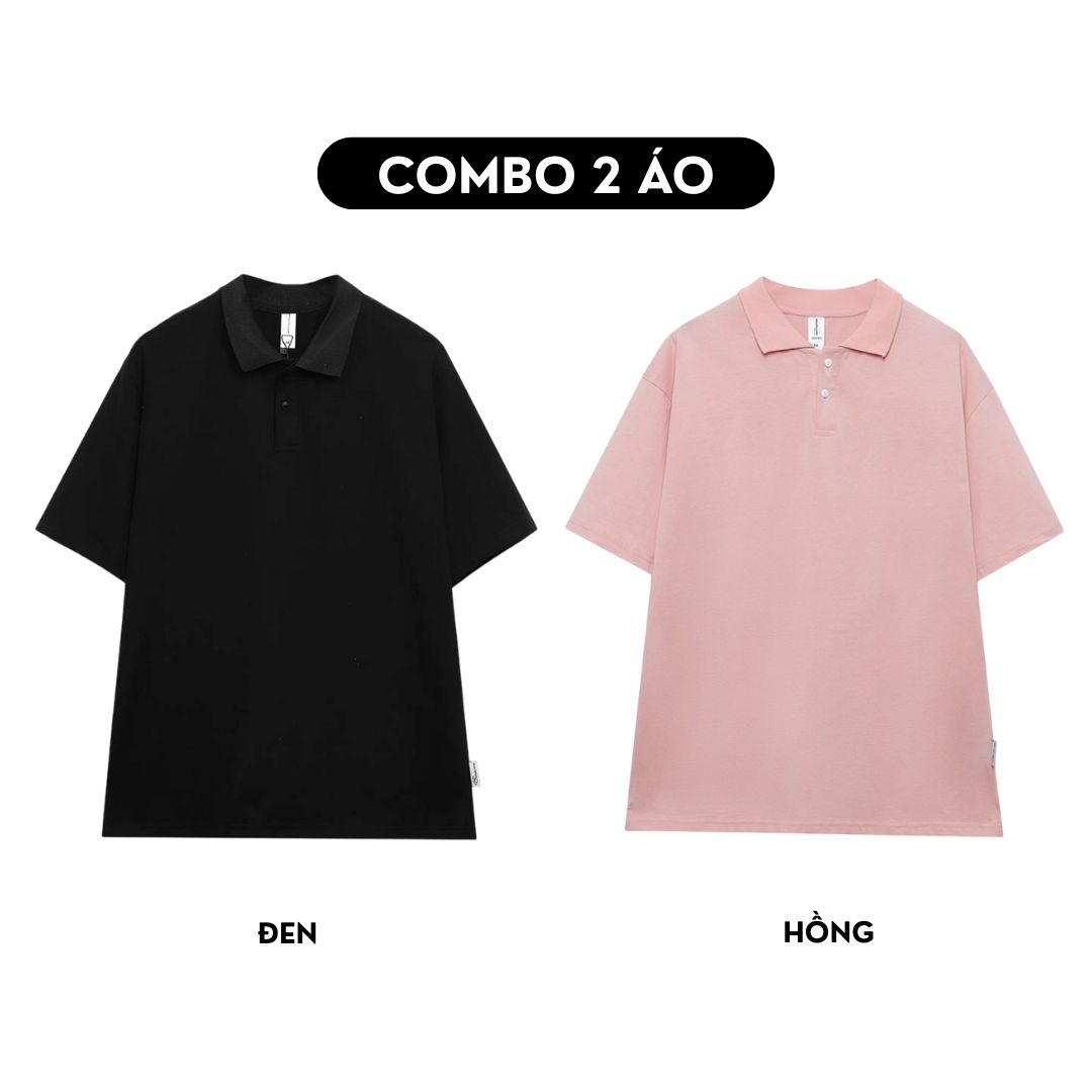Áo polo trơn form rộng cotton PLT01 Miucho cổ trụ in basic_thumbnail_8