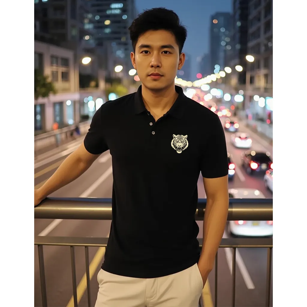 Áo polo cá sấu nam Tiger 2483 Miucho Iconic vải polyester thoáng mát đứng form in mix_thumbnail_2