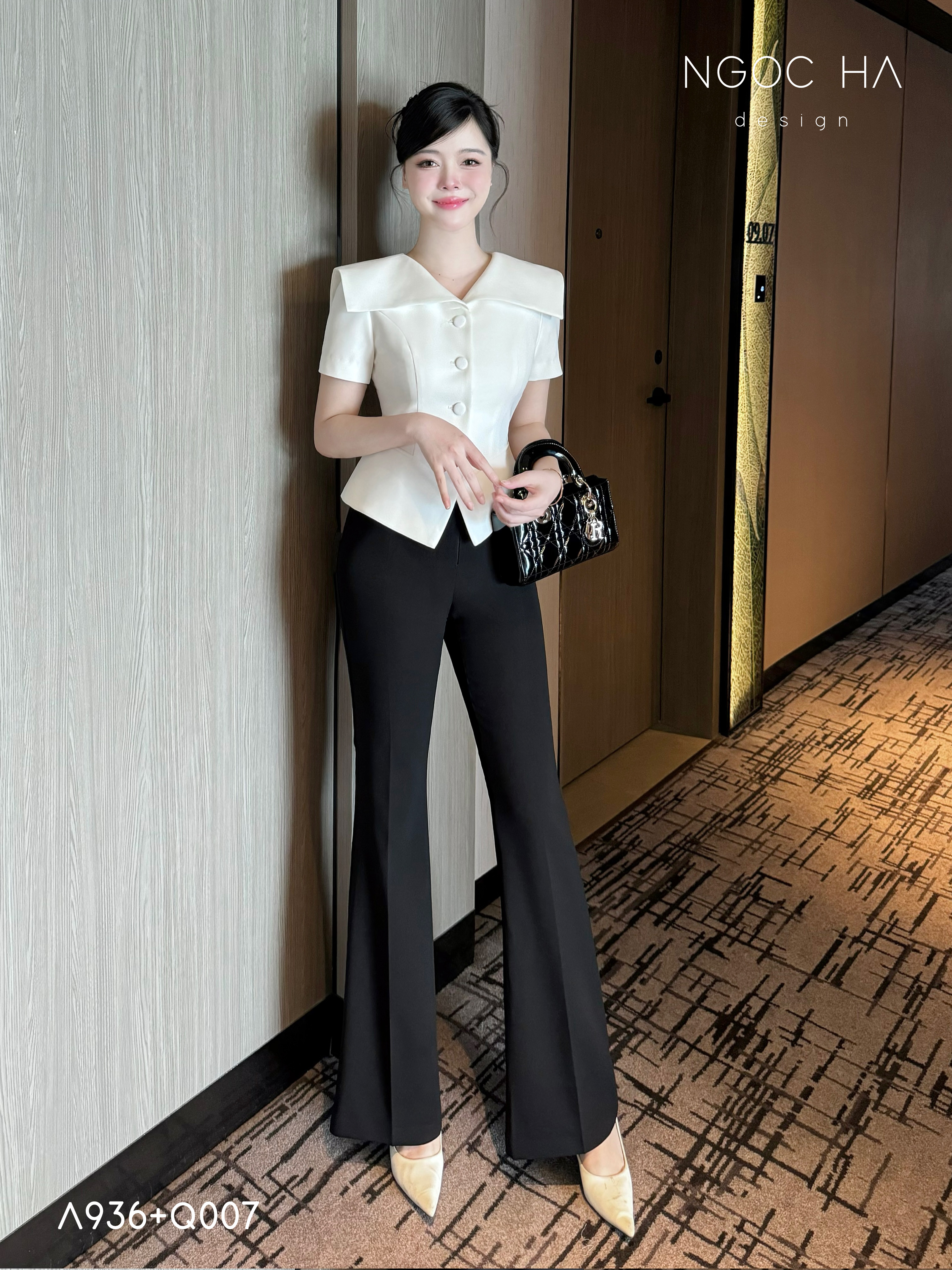 Fiona Top_ Áo Vest Cổ Ngang Vạt Chéo Tay Cộc Màu Trắng A936_thumbnail_4