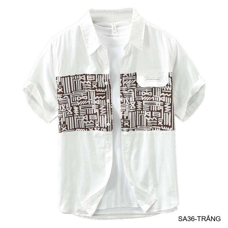 SA36 - Áo sơ mi nam tay ngắn họa tiết phối màu phong cách Hàn Quốc_thumbnail_5