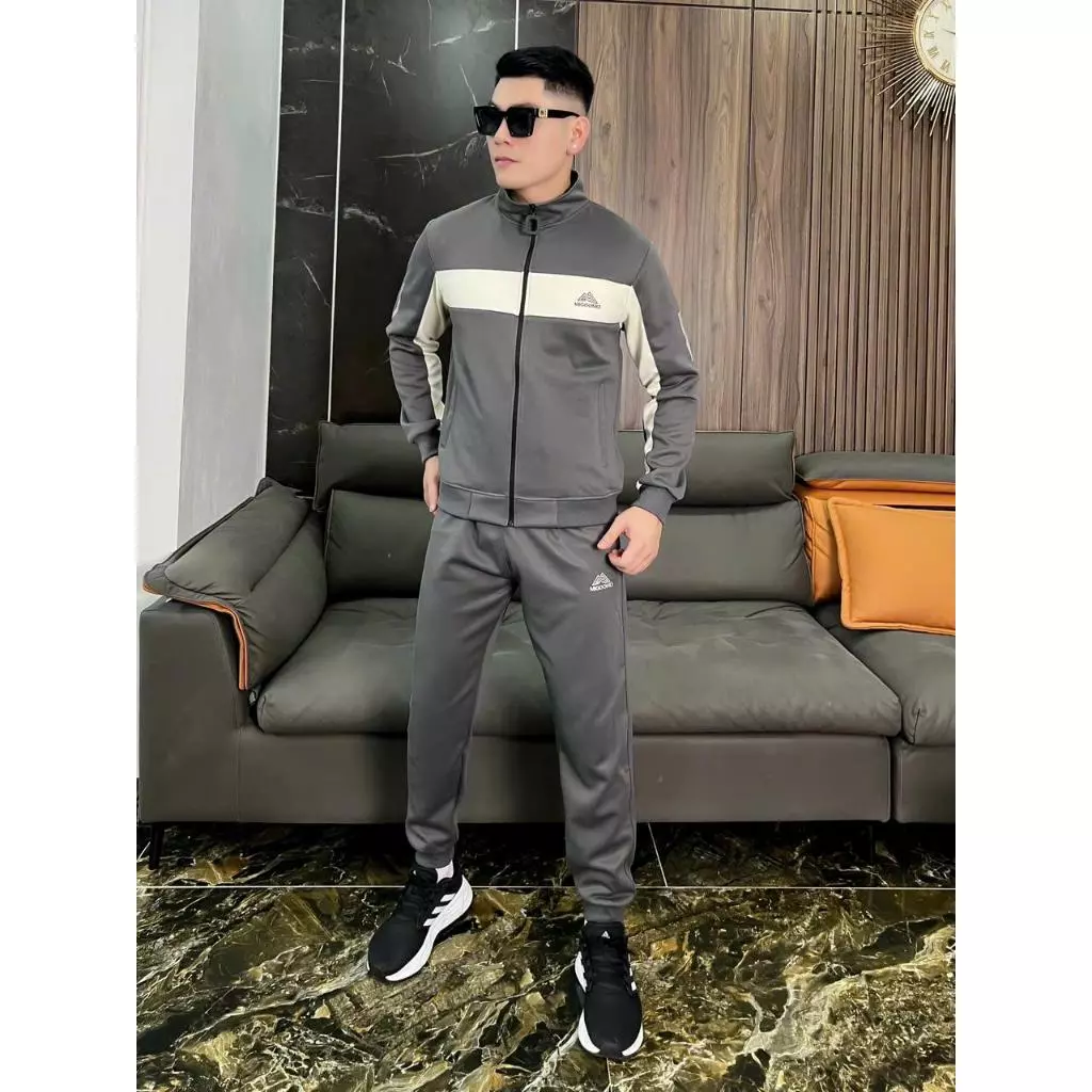 Bộ Nỉ Nam Thể Thao Chất Nỉ Ép Dày Dặn Mềm Mịn Có Khóa Kéo Mặc Ấm Thu Đông_thumbnail_6