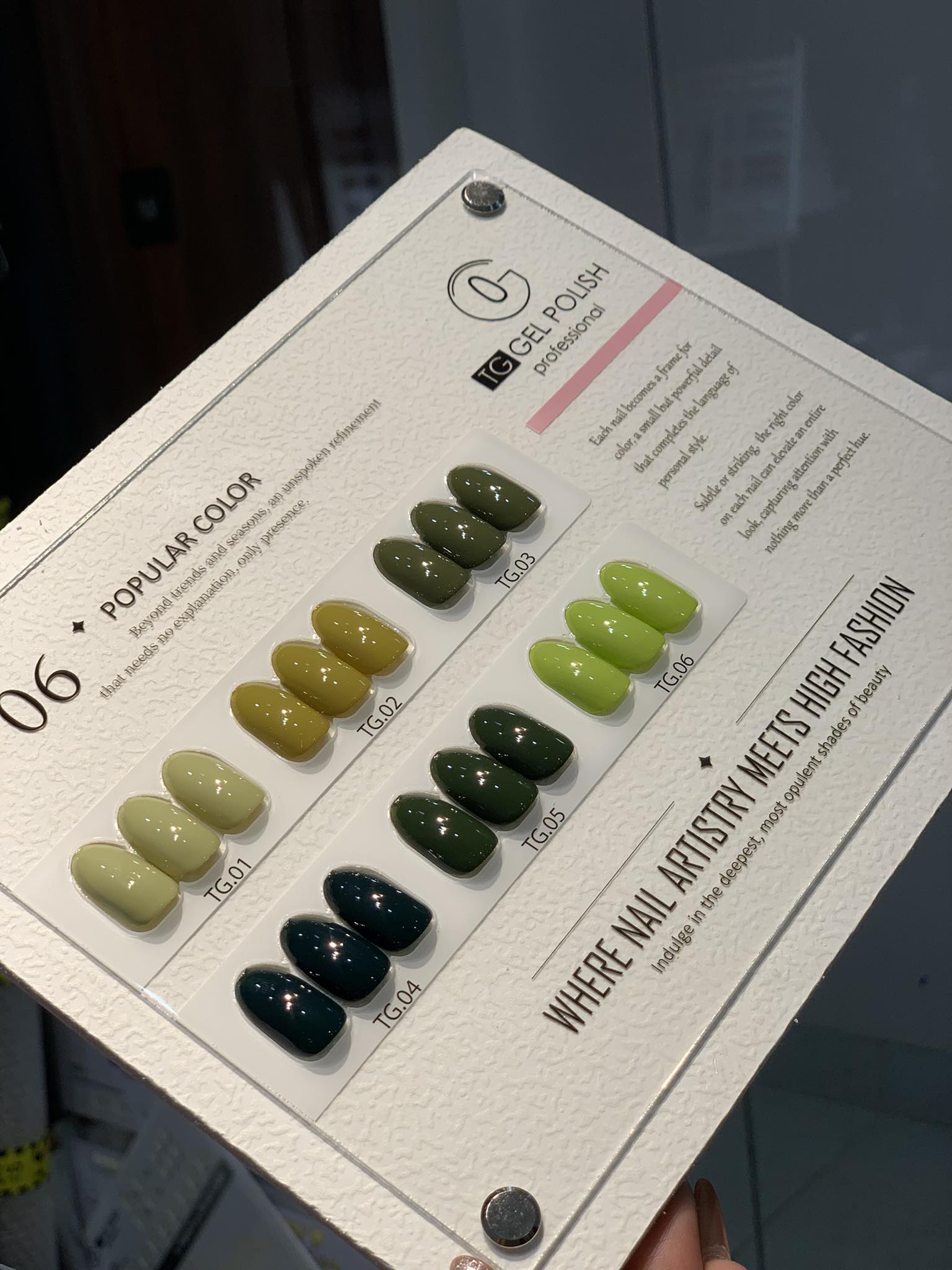 ComBo 6 màu Xanh Lá TG Nails kèm bảng màu