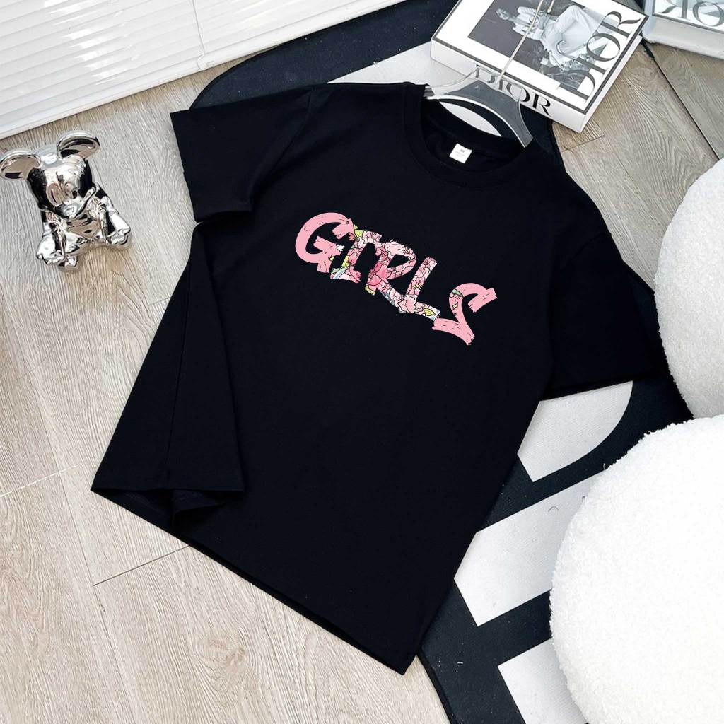 Áo thun nữ form vừa regular ARD555 Miucho Chic cotton cổ tròn in typography_thumbnail_0