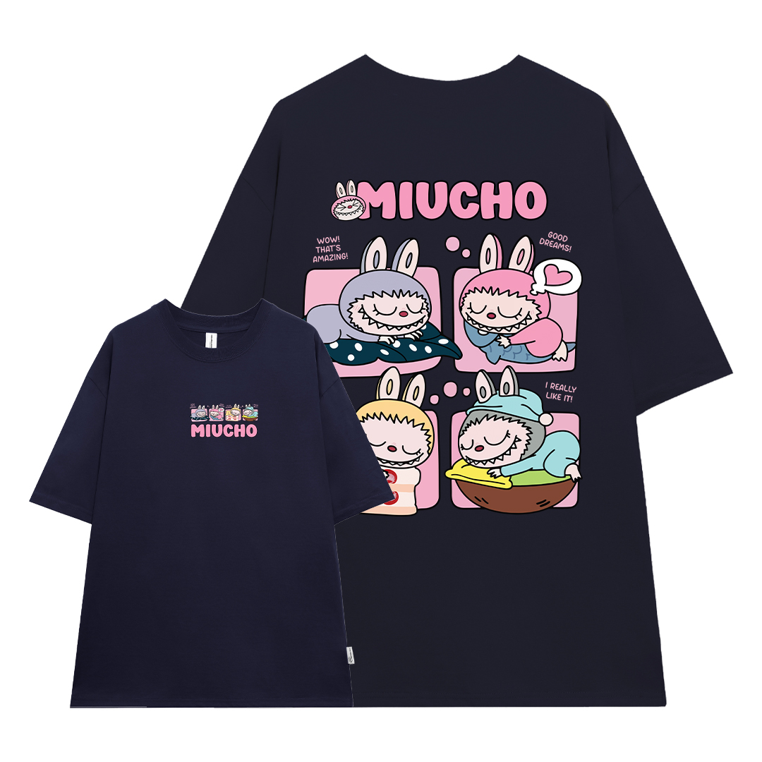 Áo thun labubu dễ thương nhiều màu ATD1316 Miucho cổ tròn vải cotton thoáng mát in mix_thumbnail_20